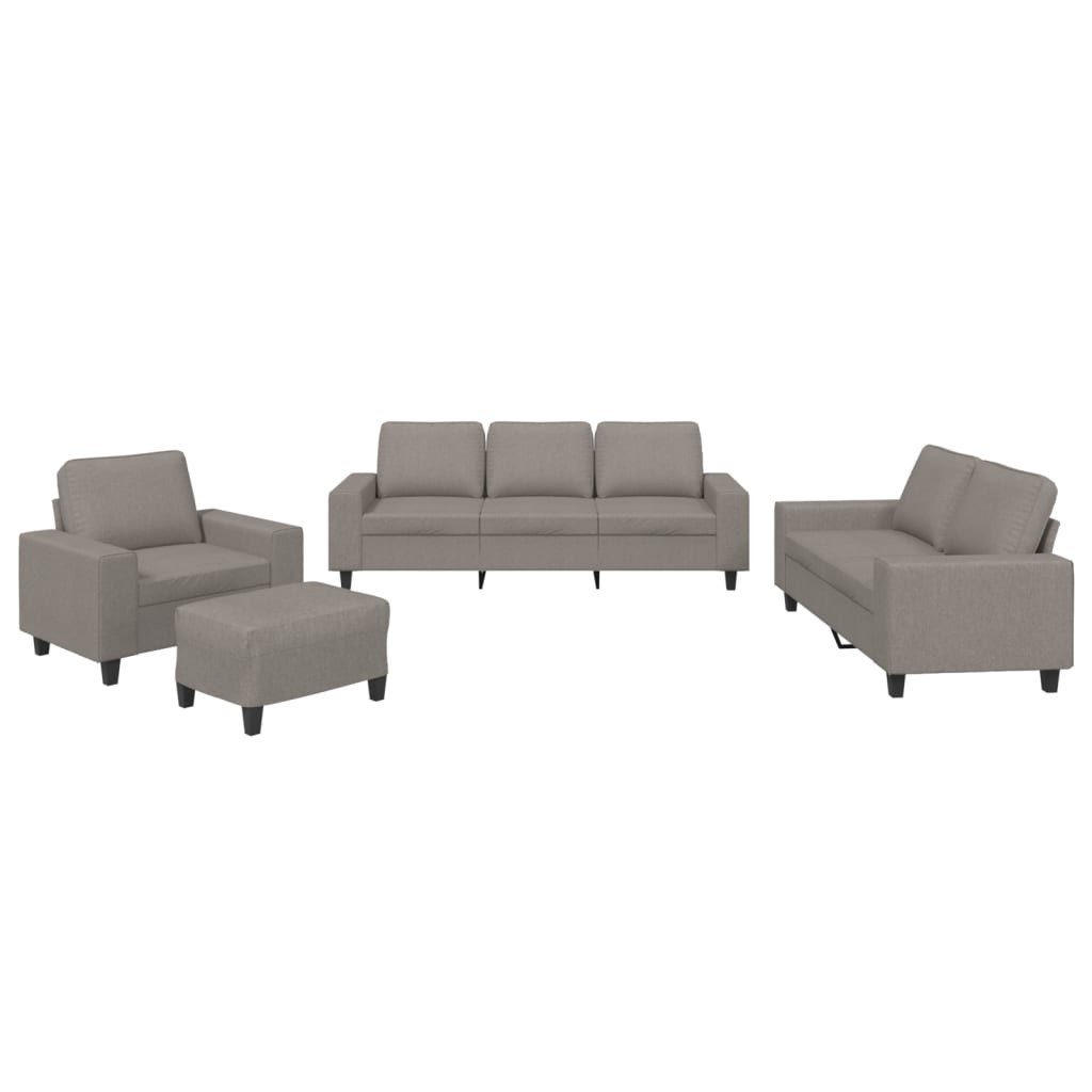 vidaXL Sofa 4-tlg. Sofagarnitur Taupe Stoff