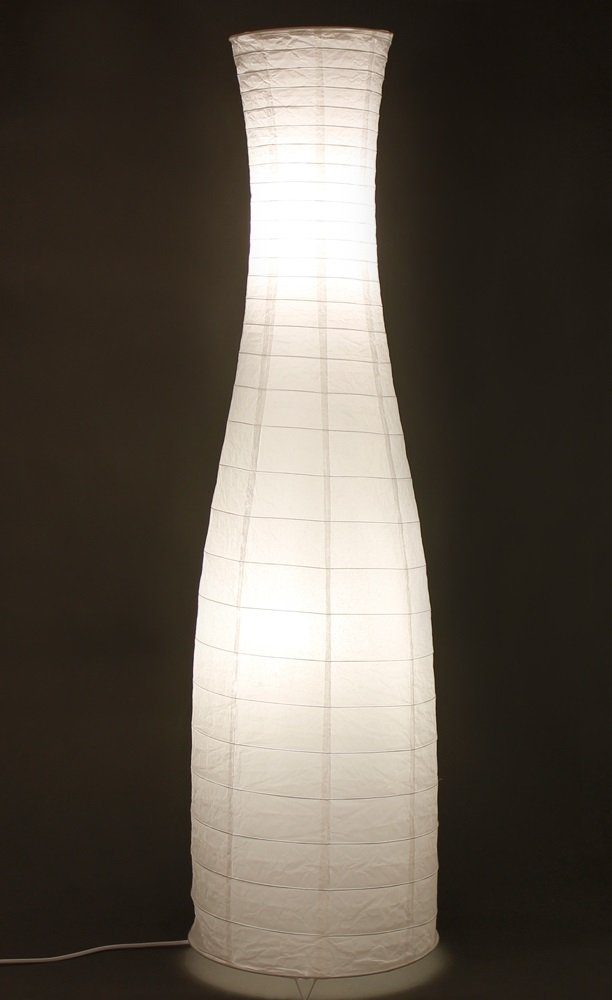 TRANGO LED Stehlampe, 1231L Design LED Reispapier Stehlampe *SWEDEN* Reispapierlampe *HANDMADE* Stehleuchte mit weißem Lampenschirm inkl. 2x E14 LED Leuchtmittel - Form: Rund - Höhe: 125cm, warmweiß, Wohnraumlampe - Standlampe