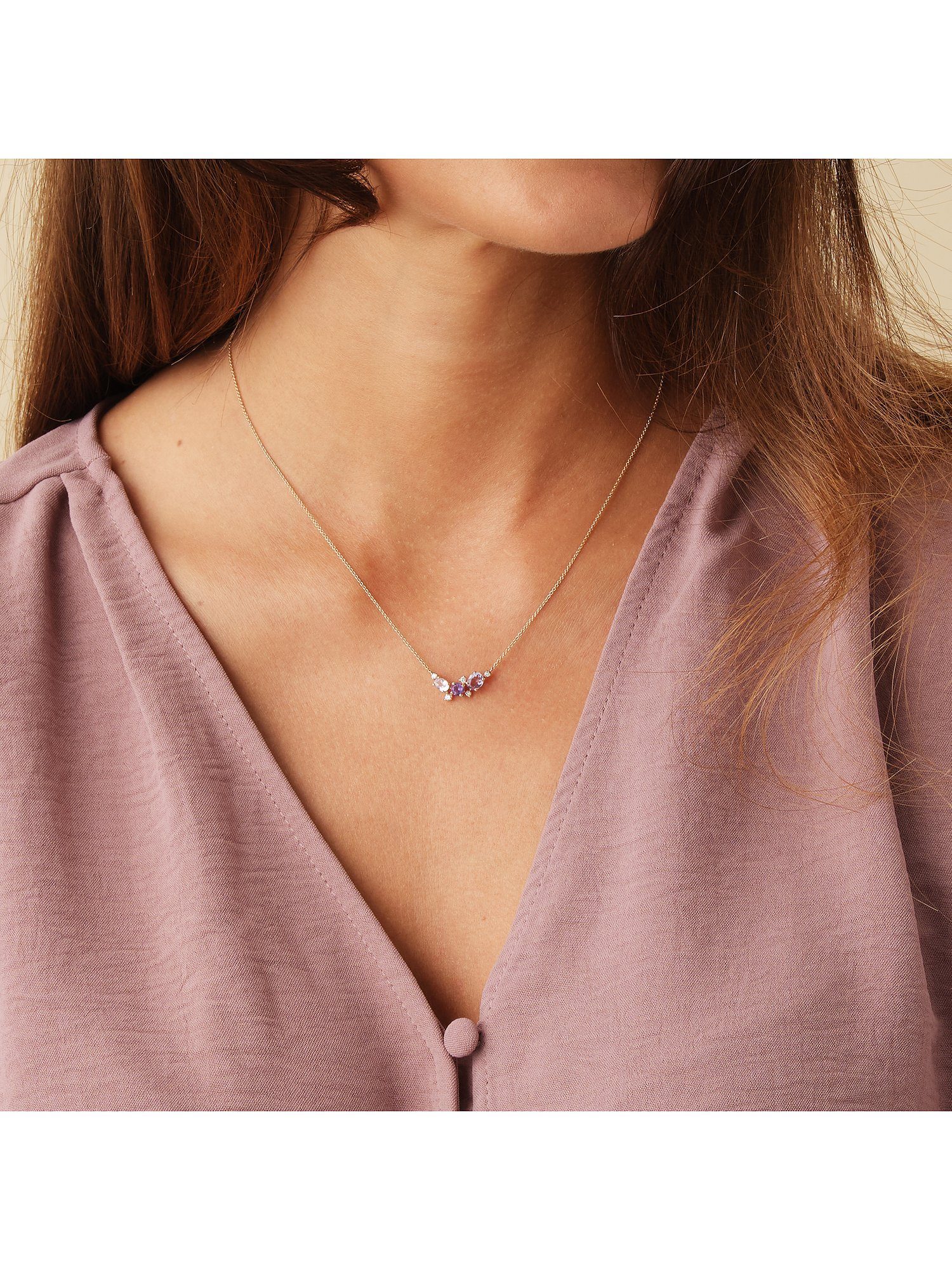 CHRIST Collier CHRIST Damen-Kette 585er Roségold 1 Amethyst