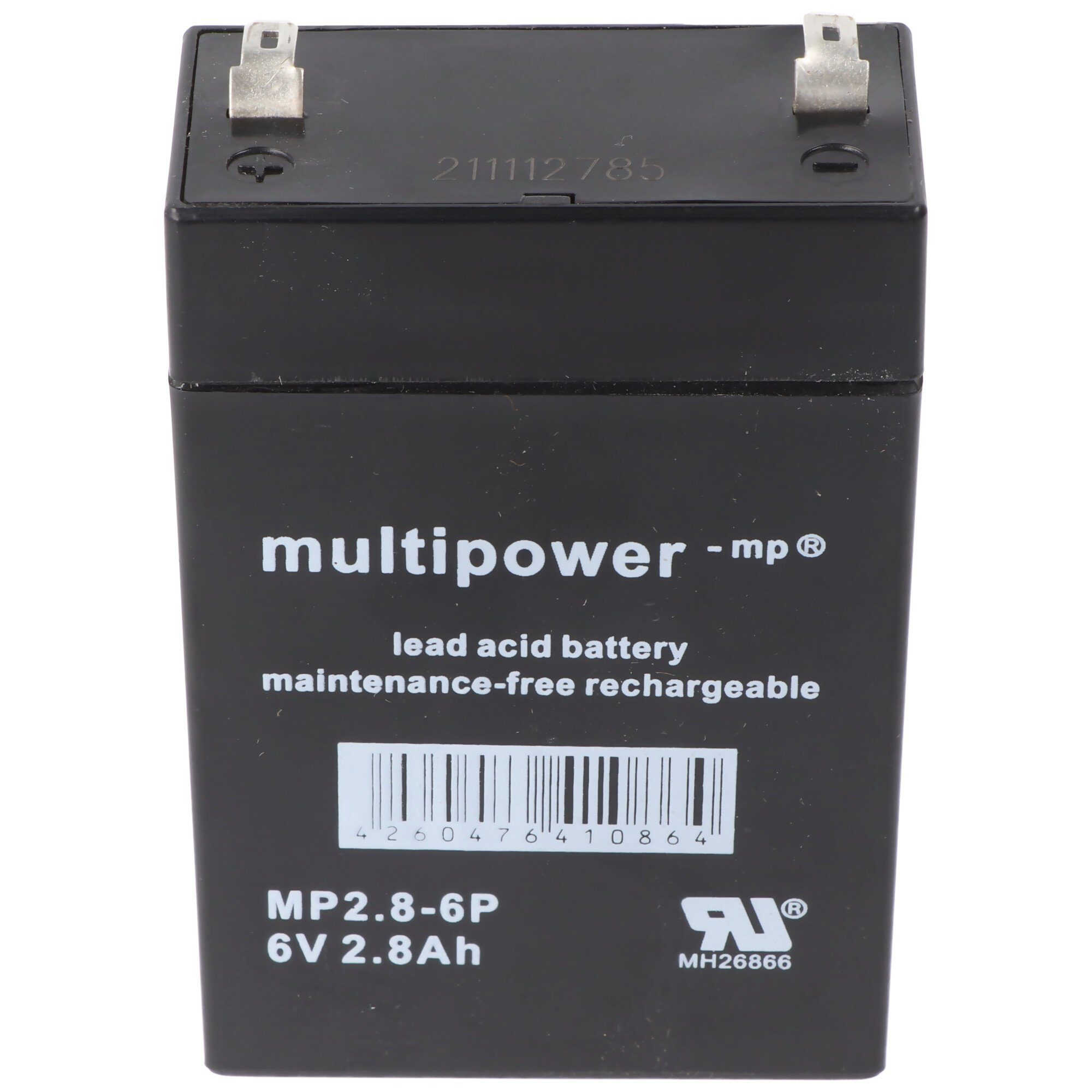 Multipower Multipower MP2.8-6 Akku PB MP2.8-6 2800mAh, mAh Blei, 6V Anschluss 2800 4,8mm, V) Akku (6,0