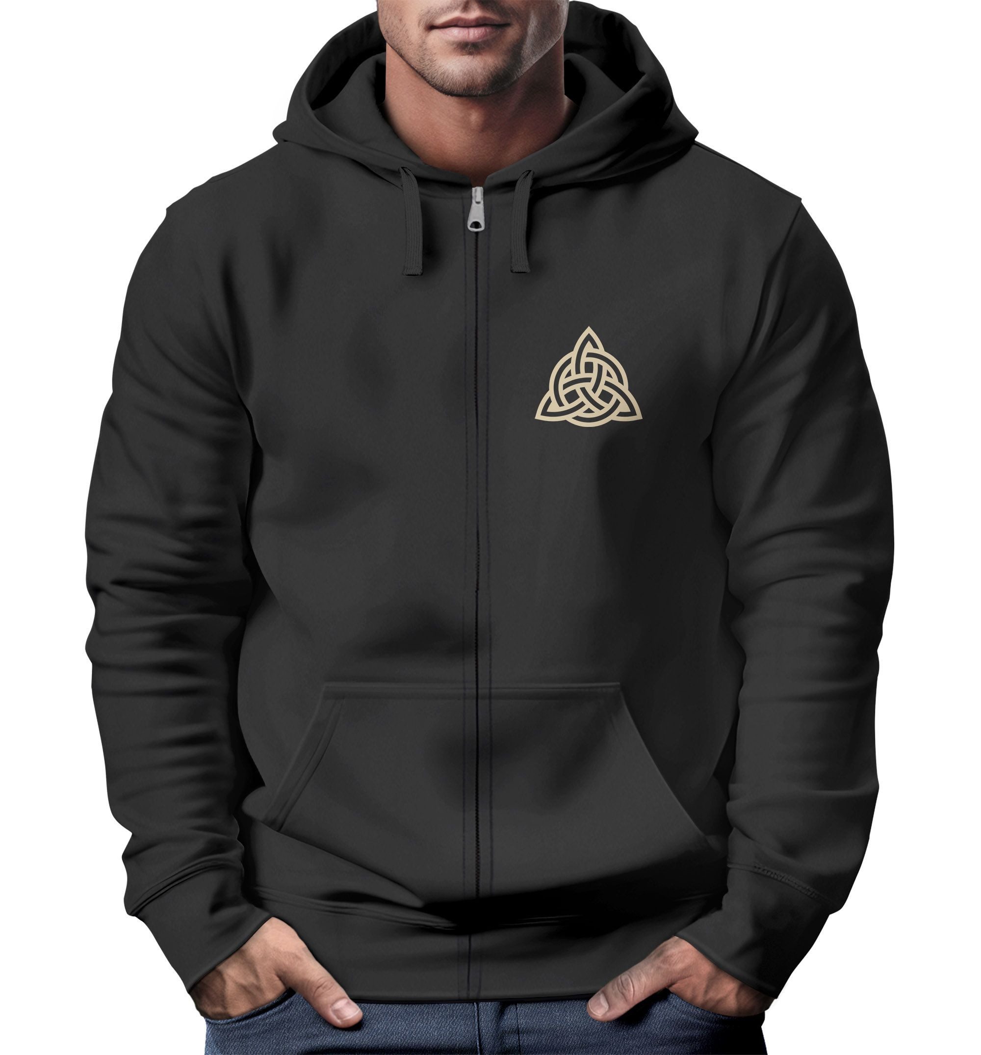 Neverless Sweatjacke Zip Hoodie Herren Sweatjacke mit Kapuze Logo Wikinger günstig online kaufen