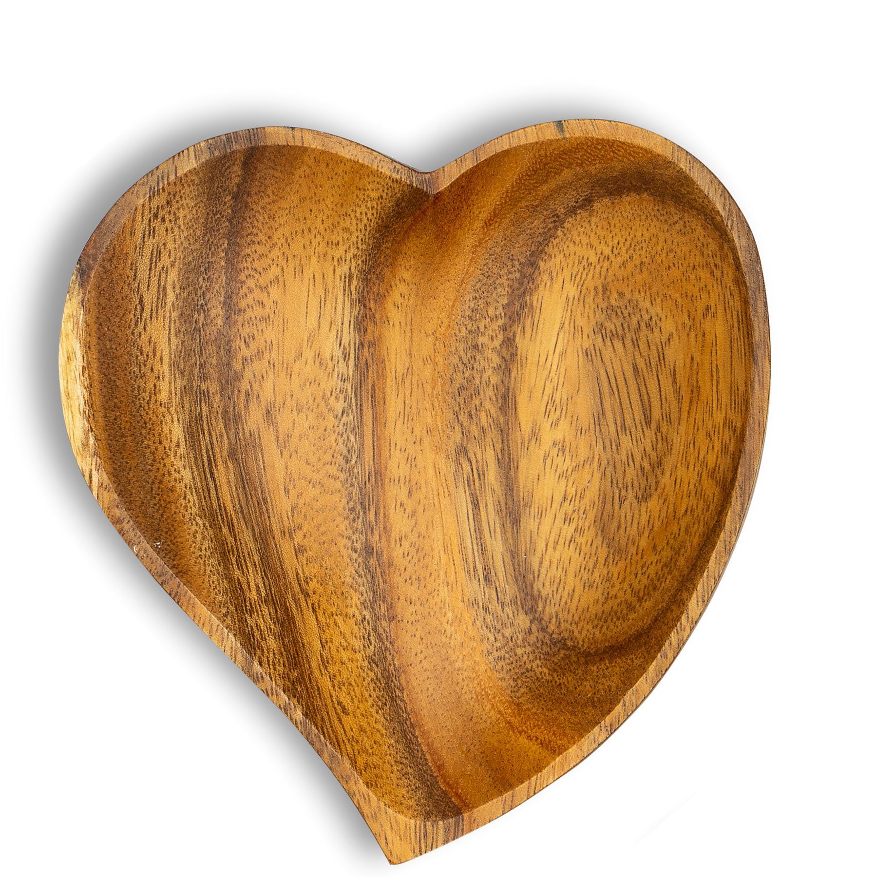 Levandeo® Dekoteller, Holzschale Akazie 15cm Herz Design Snackschale Schale günstig online kaufen