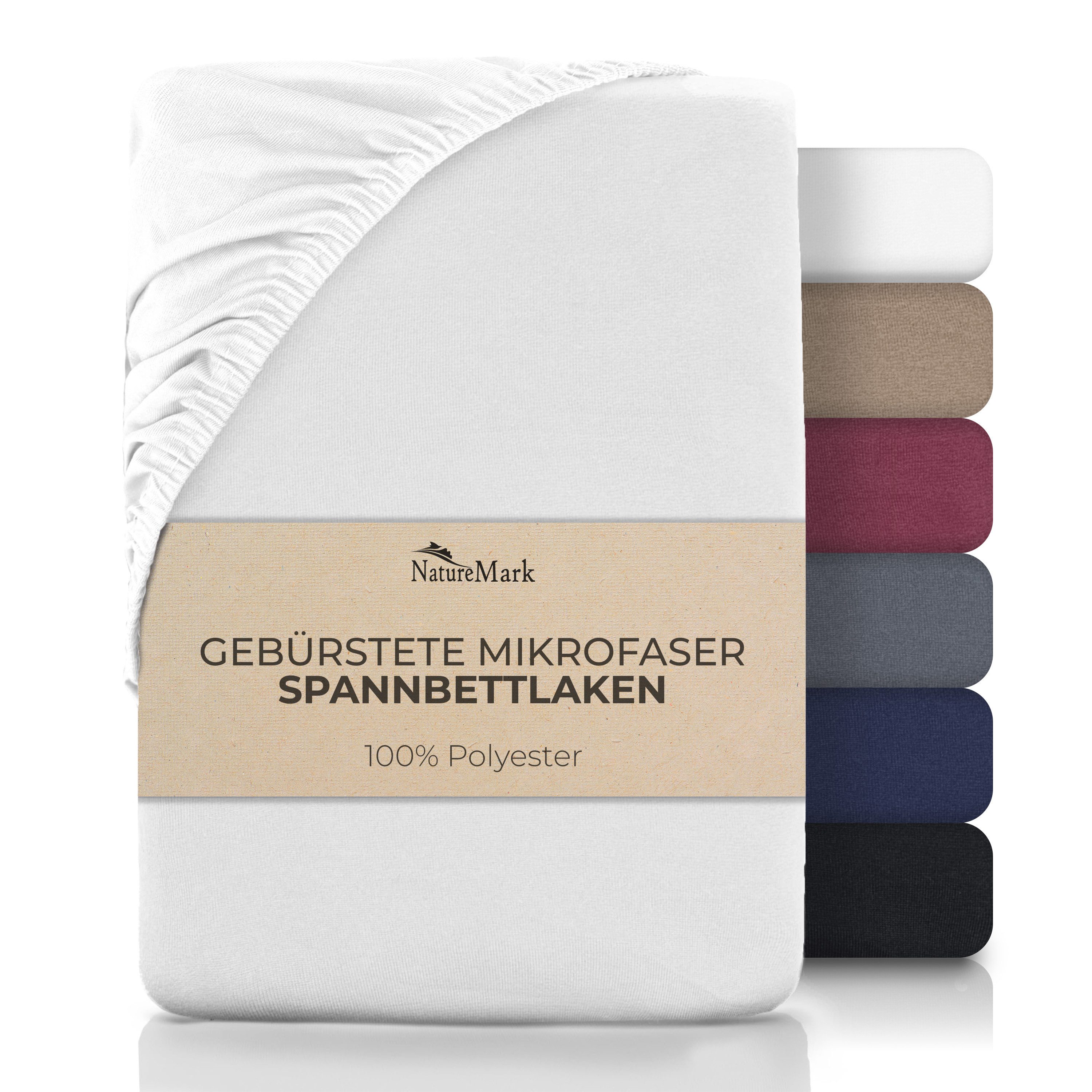 NatureMark Spannbettlaken Gebürstete Mikrofaser, Polyester, Gummizug: rundu günstig online kaufen