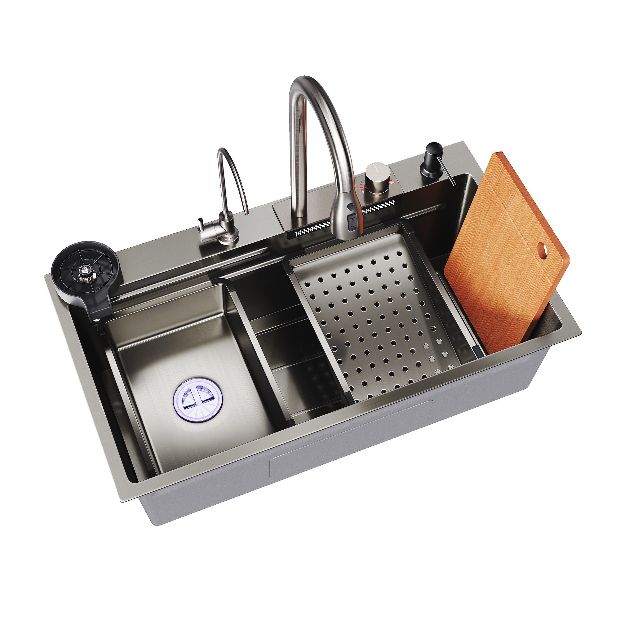 SONNI Küchenspüle Multifunktionale Küchenspüle, Edelstahl, zwei Größen, Rechteck, 45/80 cm, 75/45 cm, 80/45cm Delstahl Spülbecken