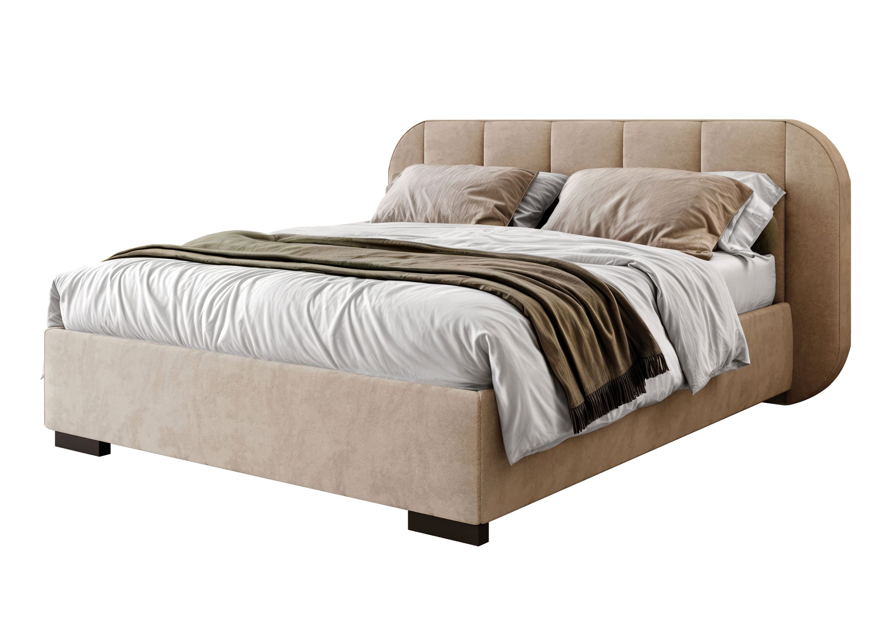 Lookway Polsterbett AMARA mit Bettkasten und Lattenrost (Bett mit Metallgestell), gepolsterts Kopfteil