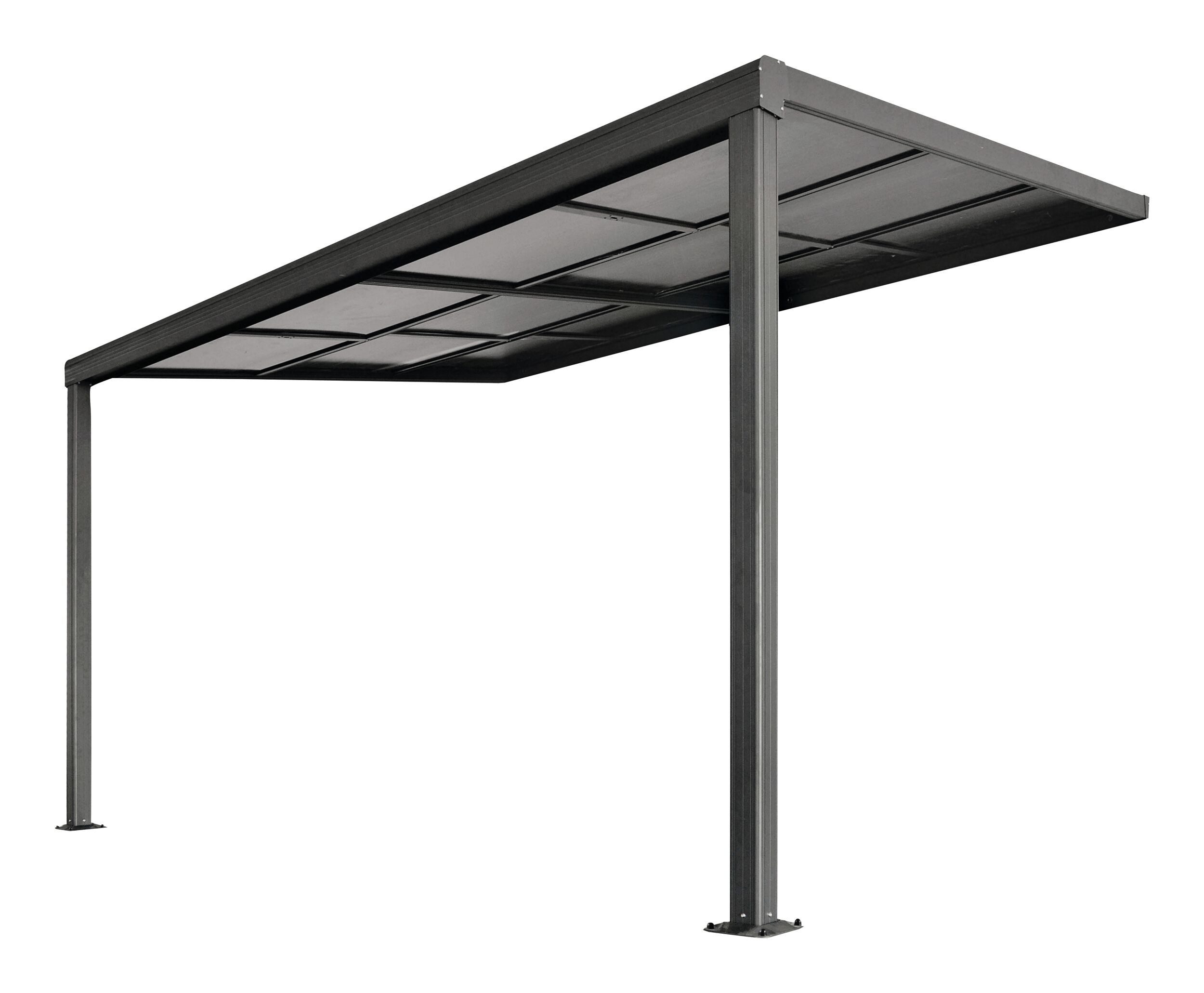 Floraworld Terrassendach, Terrassenüberdachung Air 2 Pfosten 400 x 300 x 200/254 cm