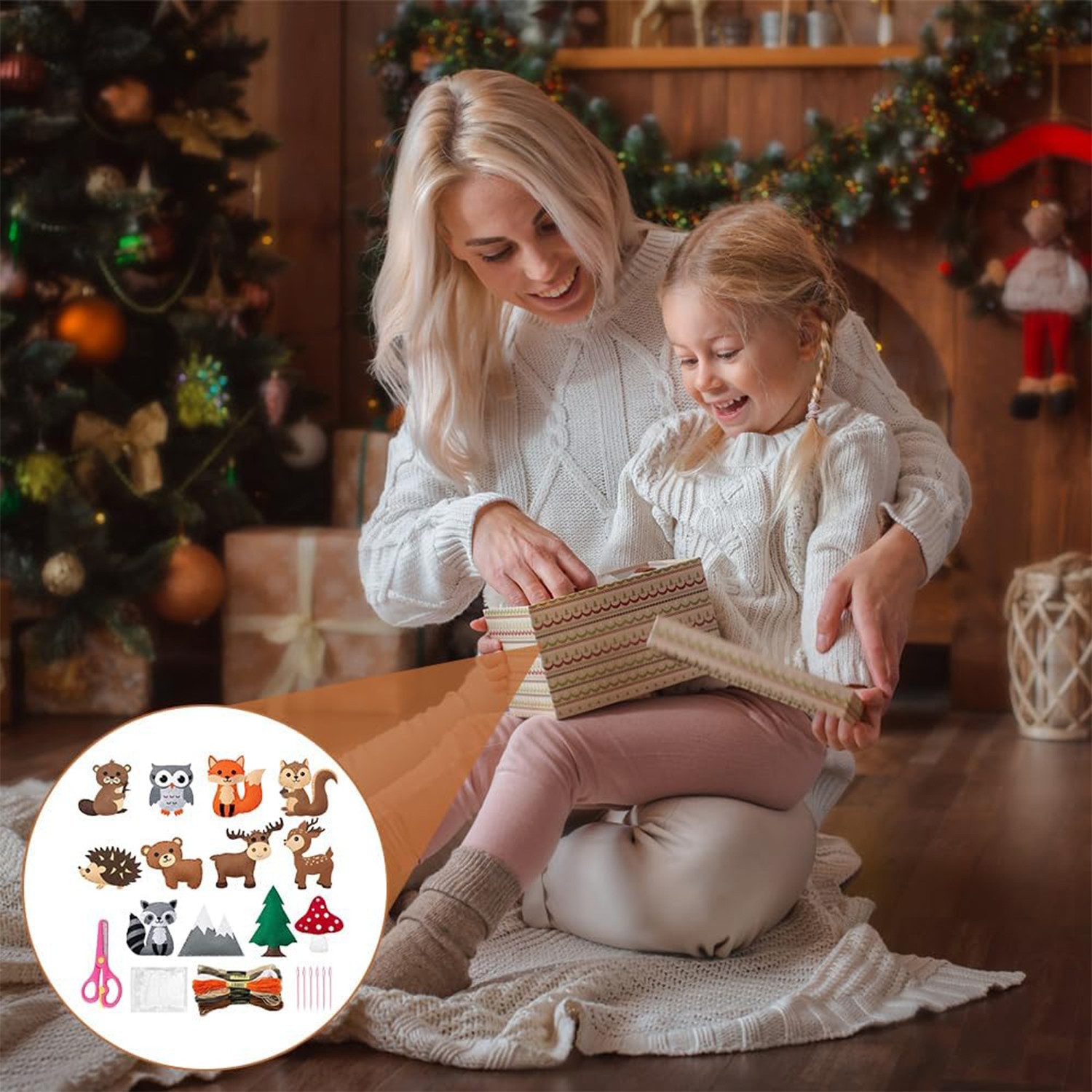 HAUSS SPOLE Kreativset 12er-set DIY-Tier Nadelfilzset Bastelset Kinder,Lern günstig online kaufen