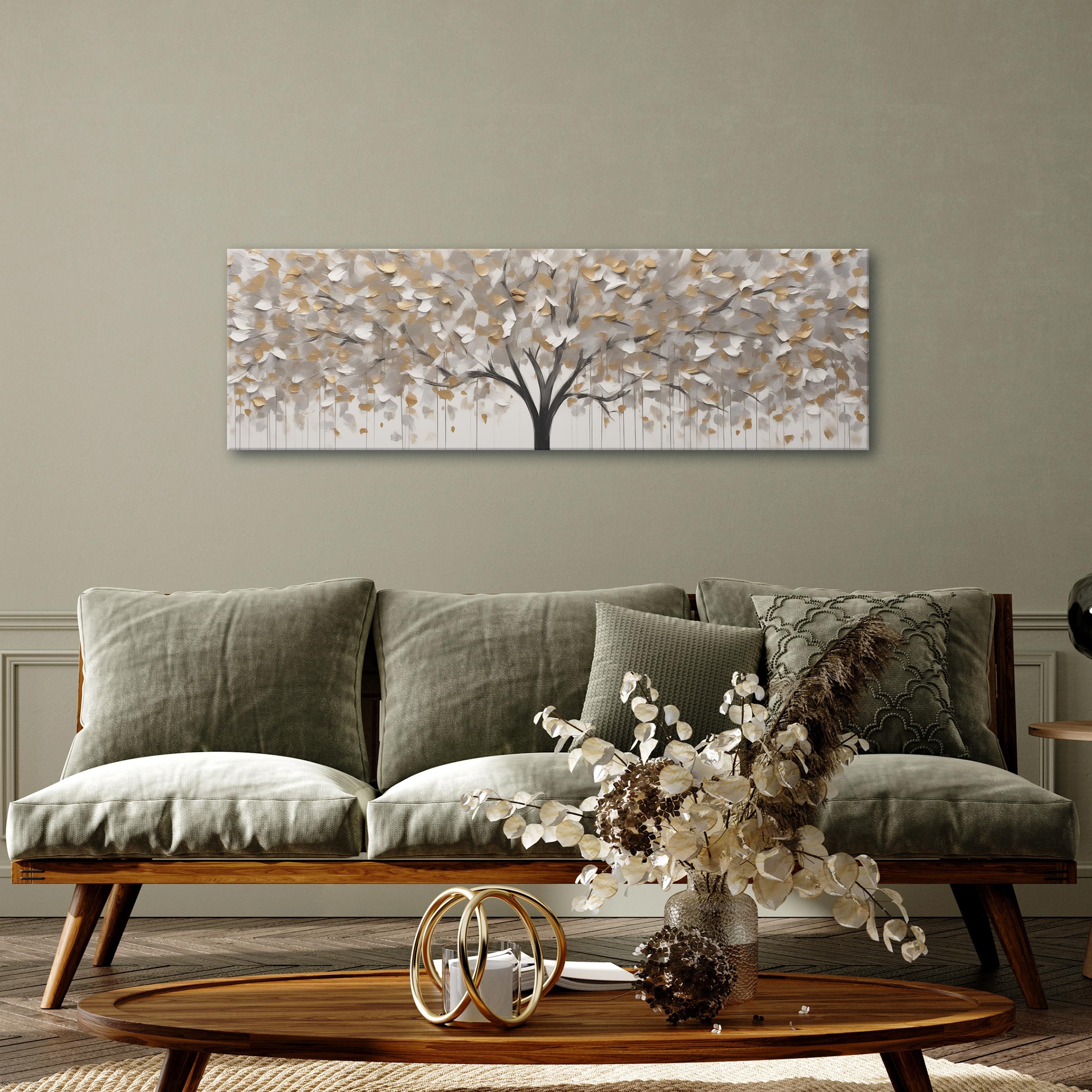 Wallarena Leinwandbild Baum Abstrakt Beige Modern XXL Wandbilder Wand Dekor günstig online kaufen