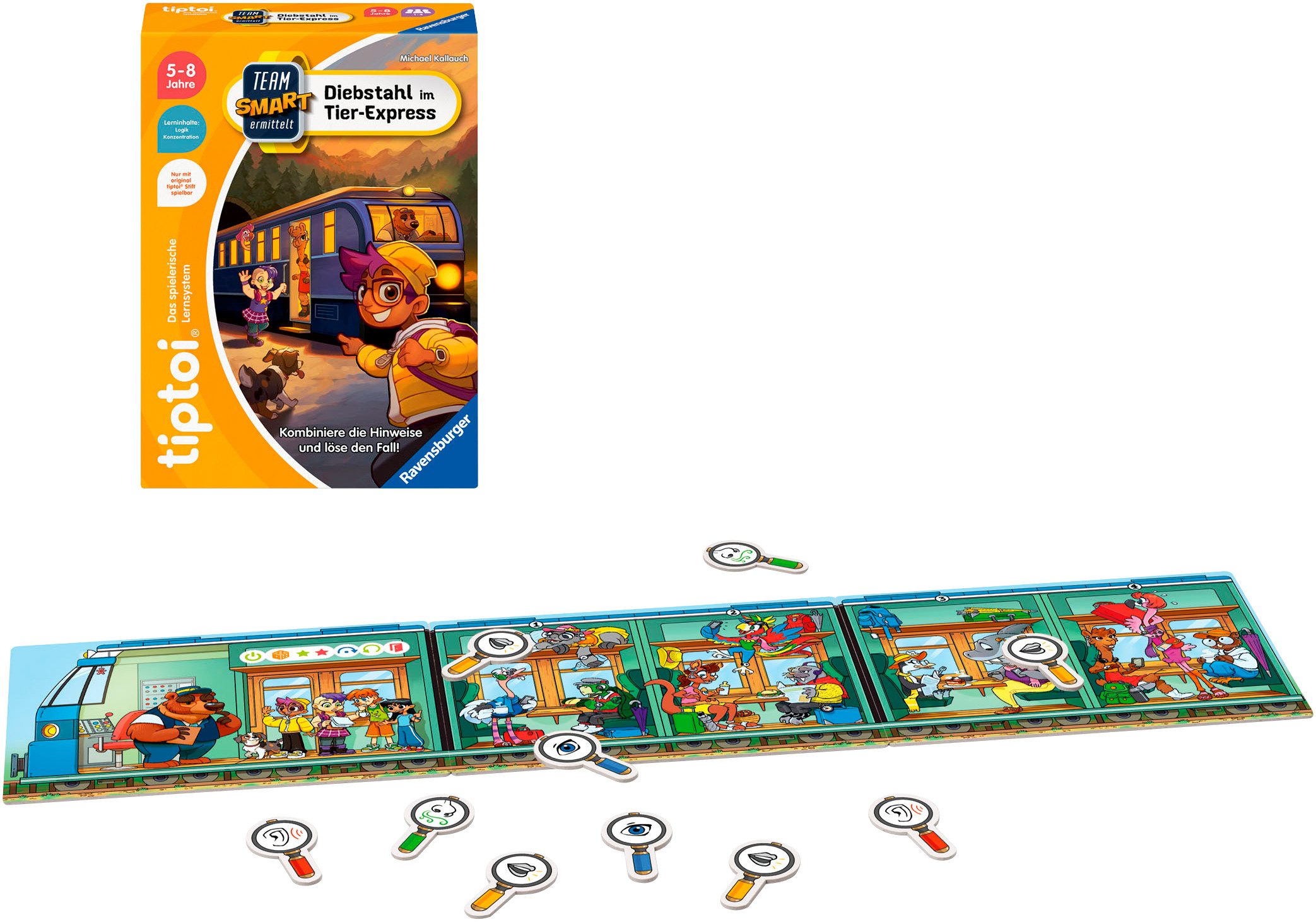 Ravensburger Spiel tiptoi® Team SMART ermittelt – Diebstahl im Tier-Express, Kinderspiel