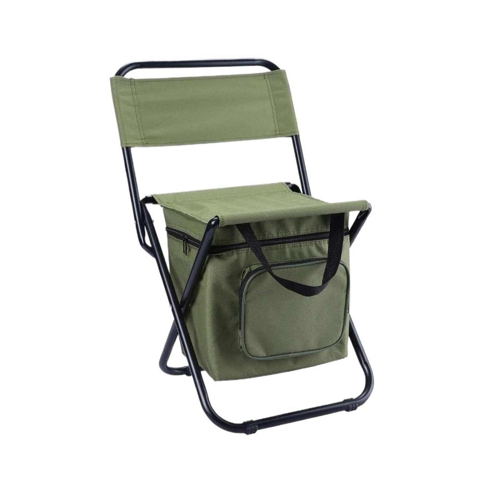 FOUORTUNATE-BEE Hocker Faltstuhl Outdoor mit Kühlfach Campingstuhl tragbar kompakt, Für Angeln Camping Picknick Garten tragbarer Klappstuhl mit Tasche