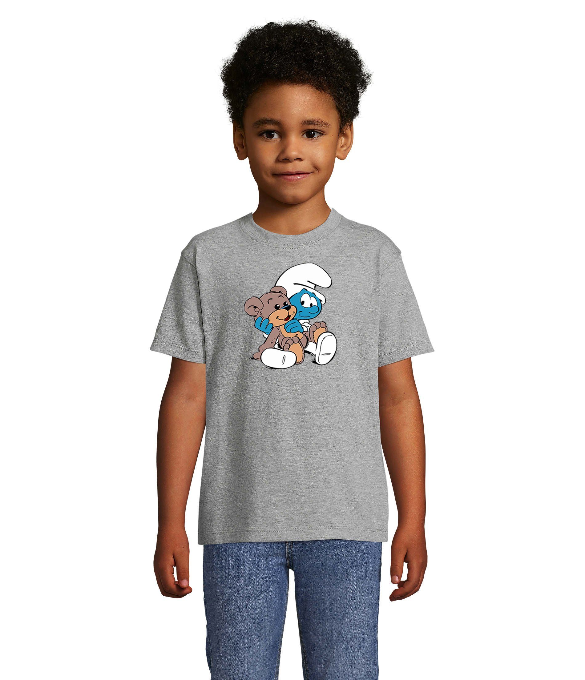 T-Shirt Kinder Jungen & Mädchen Babyschlumpf Schlümpfe Serie Teddybär Schlumpf
