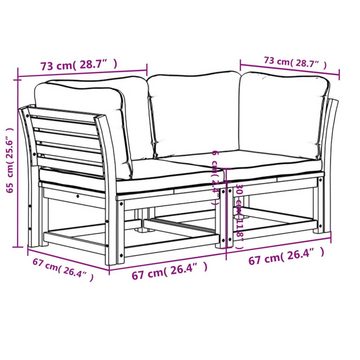 vidaXL Loungesofa Gartensofa mit Kissen 2-Sitzer Massivholz Akazie, 1 Teile