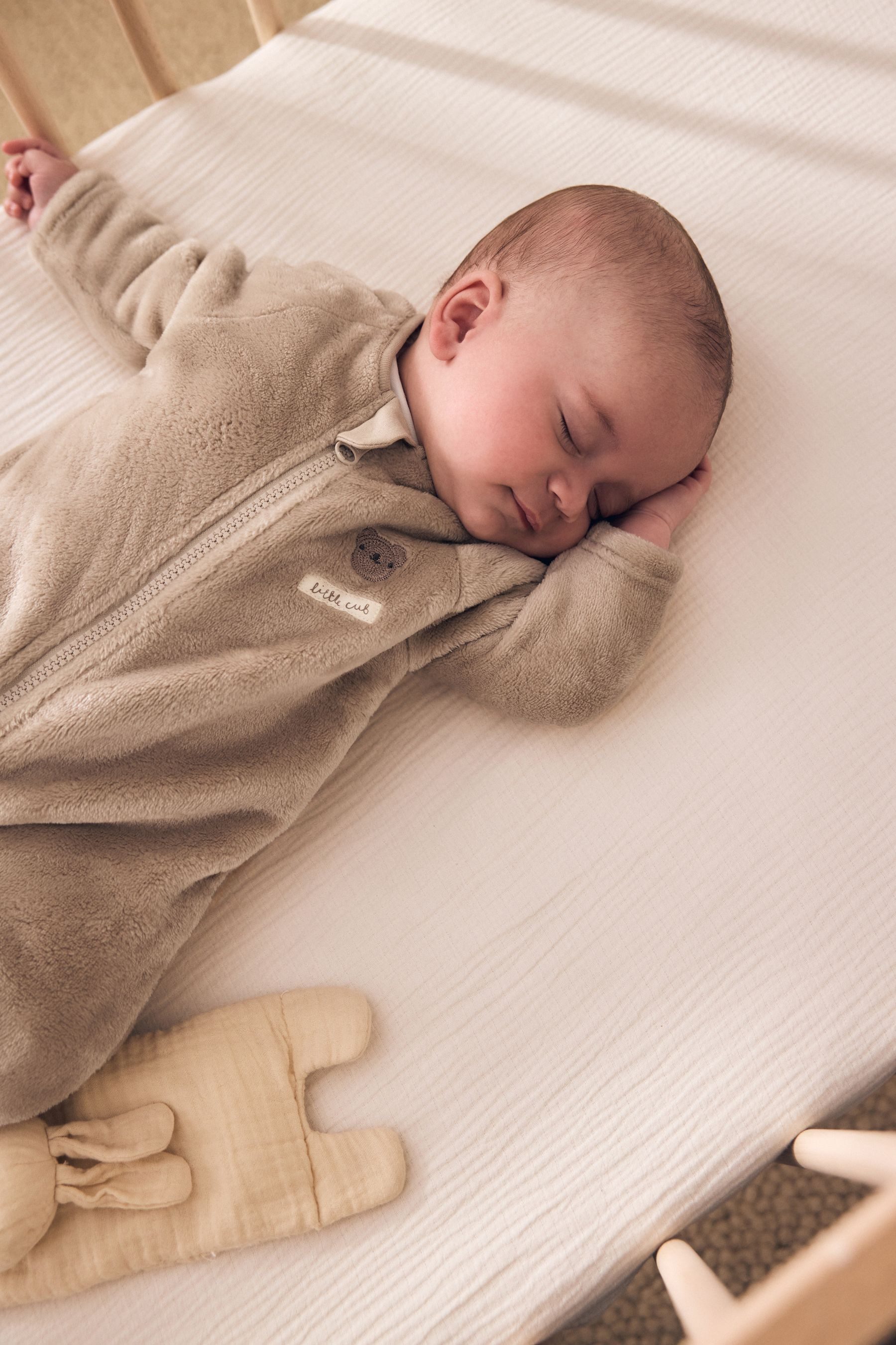Next Schlafoverall Baby Fleece-Schlafanzug, Zwei-Wege-Reißverschluss (1-tlg) – Bild 4 von 5