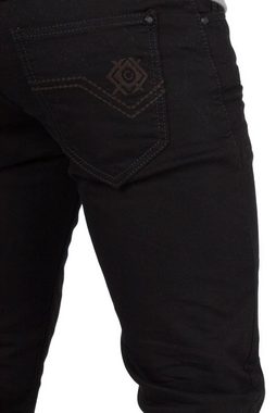 Cipo & Baxx Slim-fit-Jeans Herren Hose BA-CD319A in Schwarz mit dicken Nähten