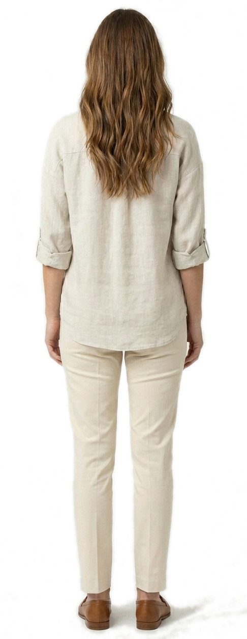 dy_mode Tunika Damenbluse Tunika Elegante Longbluse im Vokuhila-Stil mit Knopfleiste, in Unifarben, mit Glitzer-Details