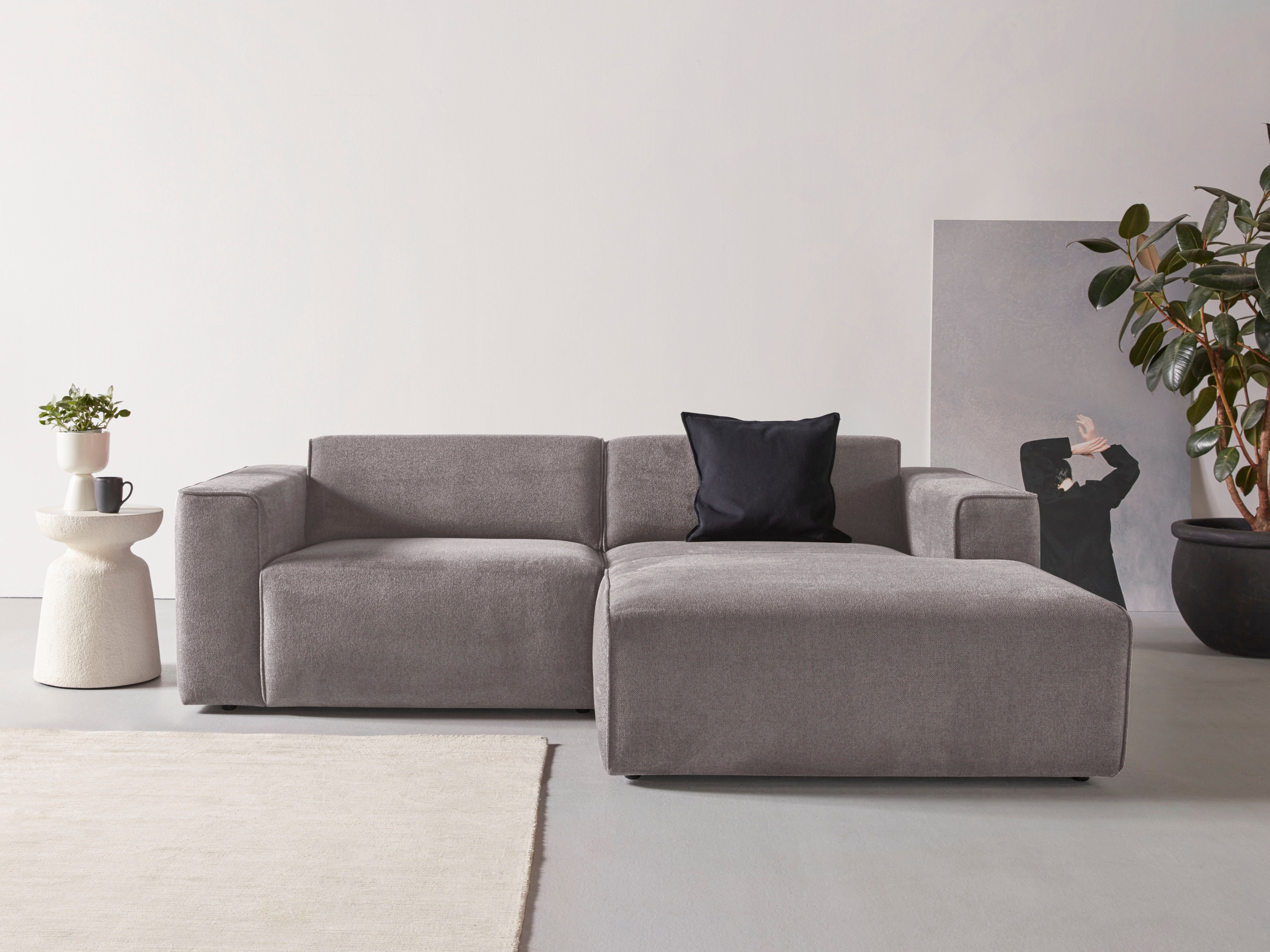 Struktur, Ecksofa mit Kedernaht, Cord, Noord, Struktur andas grob Luxus-Microfaser,