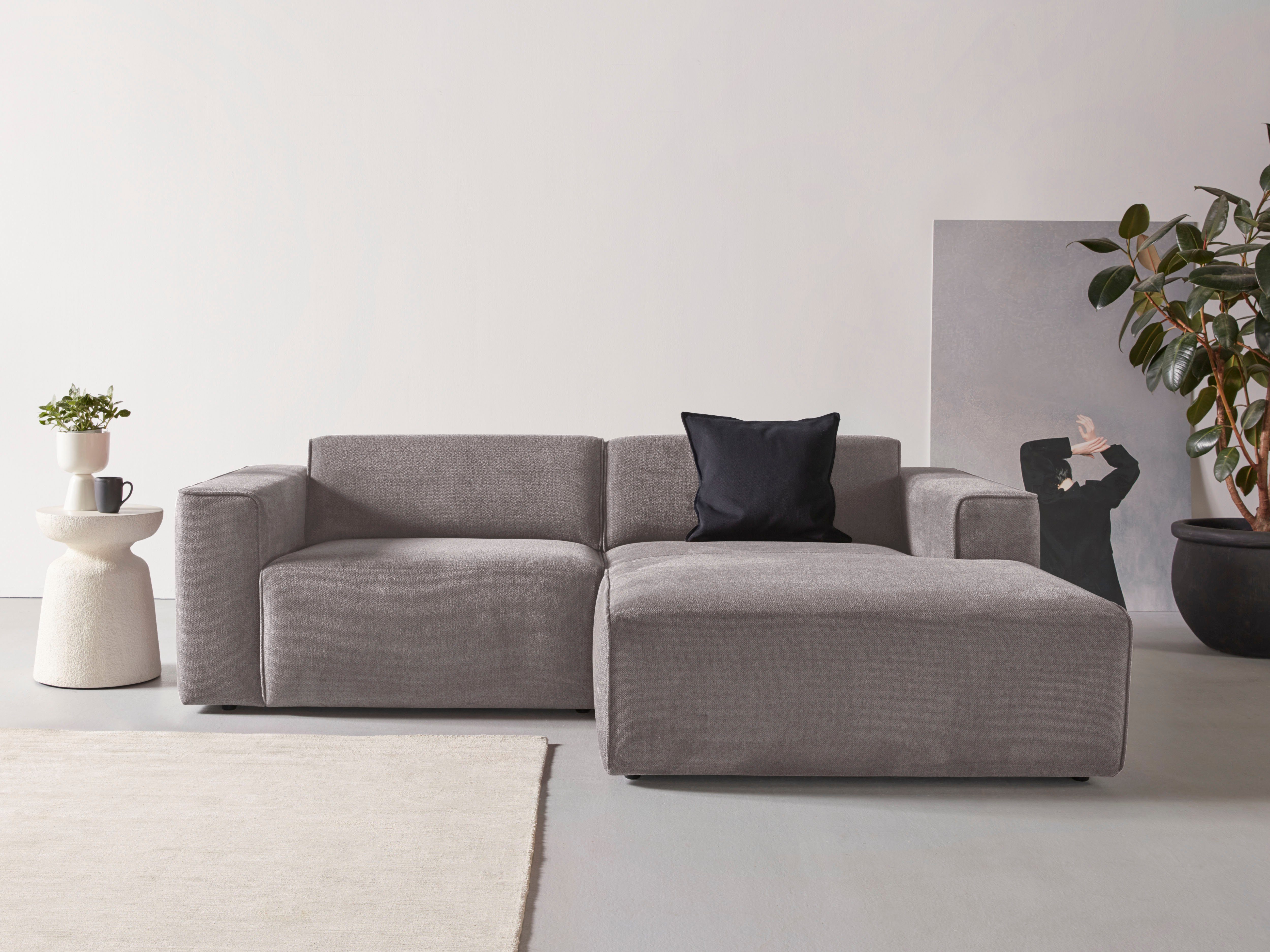 andas Ecksofa "Noord mit Kedernaht, Breite 234 cm", Cord, Struktur, Webstof günstig online kaufen