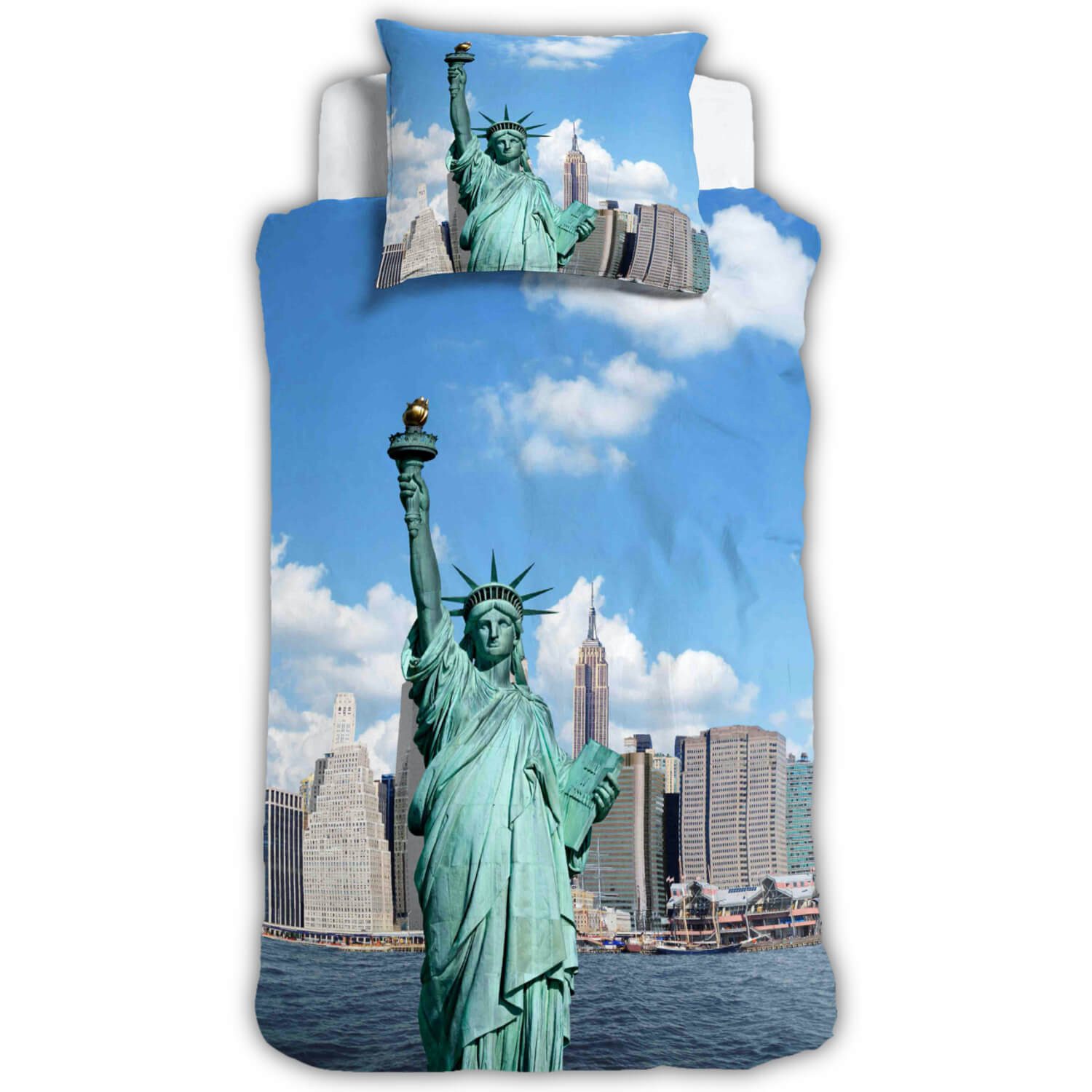 ESPiCO Bettwäsche New York, Renforcé, 2 teilig, Digitaldruck, Freiheitsstatue, USA