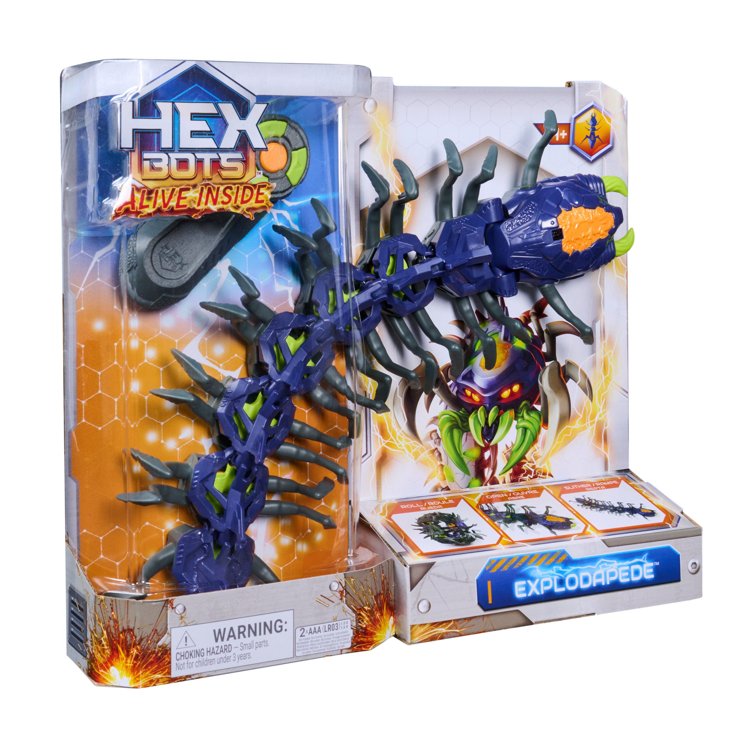 Spin Master RC-Tier Hex Bots - Ferngesteuerter Tausendfüssler, mit Leuchteffekt