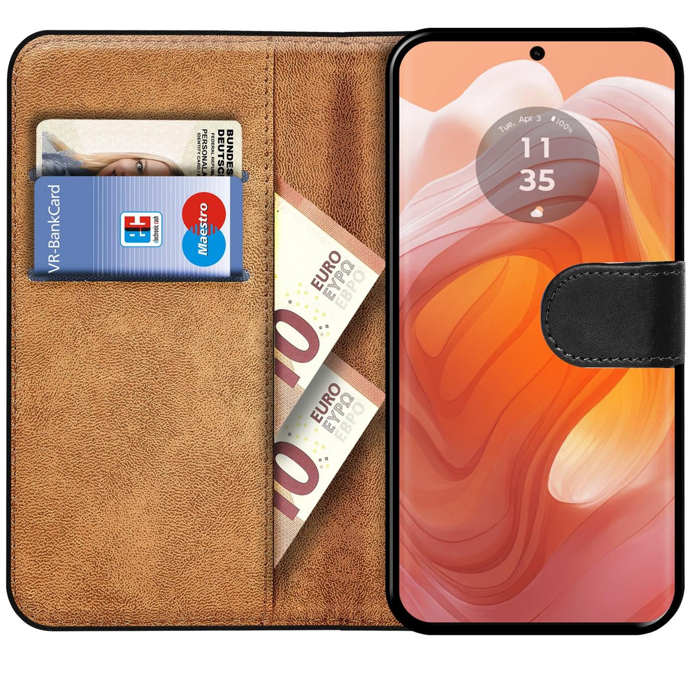 CoolGadget Handyhülle Wallet Klapp Tasche Book Case für Motorola Edge 50 Ultra 6,7 Zoll, Hülle Klapphülle Flip Cover Etui Schutzhülle