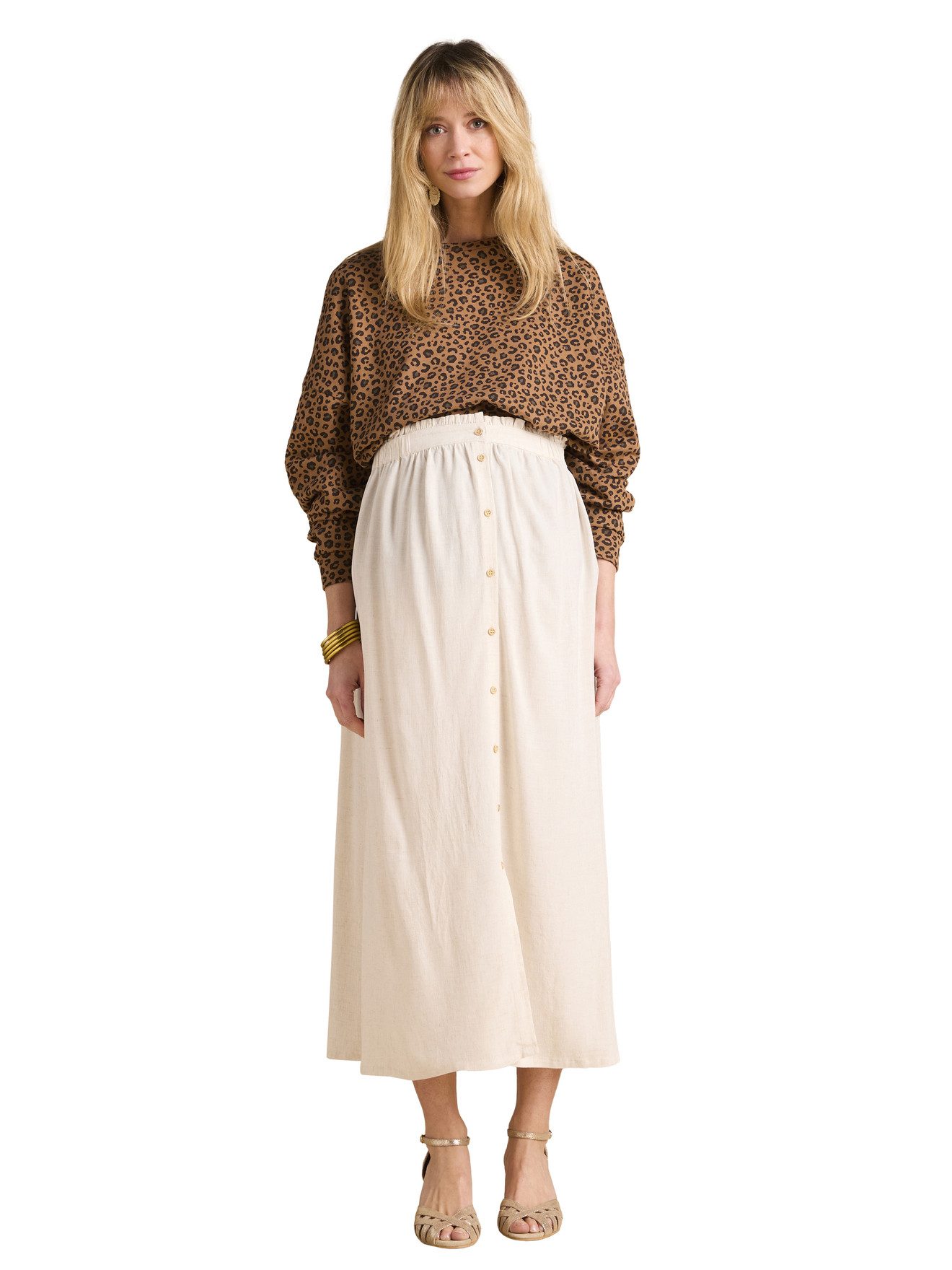 Envie de Fraise Umstandsrock Langer Umstandsrock aus softem Leinenmix