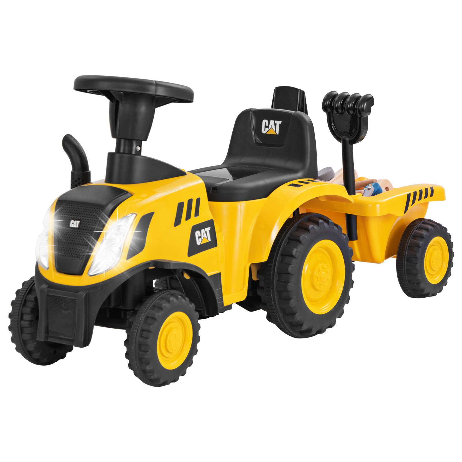 COSTWAY Spielzeug-Aufsitzbagger, mit abnehmbarem Anhänger, Schaufel, Hupe, günstig online kaufen