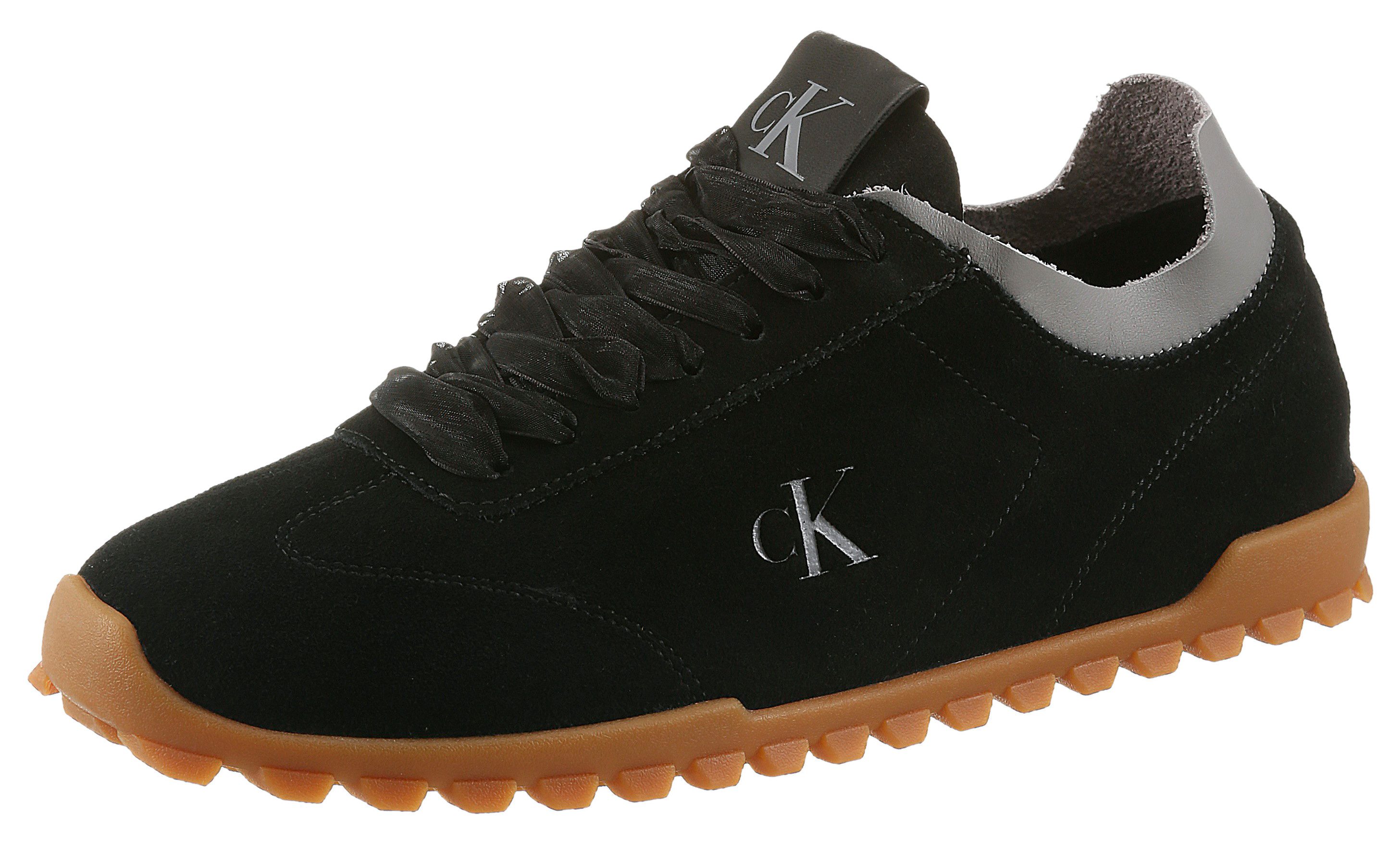 Calvin Klein LOW PROFILE RUN MG SUE DB LACES Sneaker Freizeitsneaker, Halbschuh, Schnürschuh mit Profilsohle