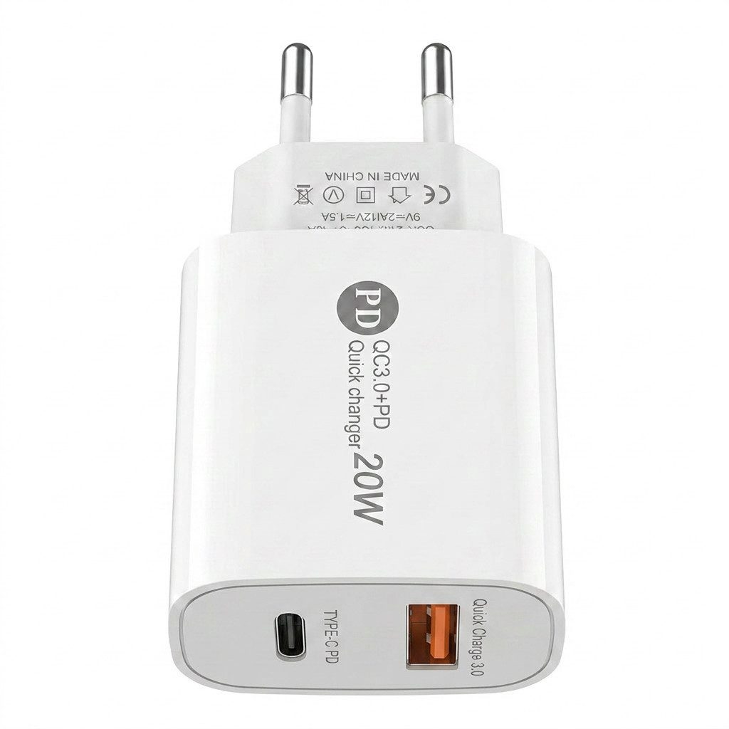 Futurea 40W Ladestecker Dual Fast-Charging Schnellladegerät Smartphone-Ladegerät (Packung, 1-tlg., Gleichzeitig zwei Geräte laden, Dual-Anschluss mit USB-A und USB-C)