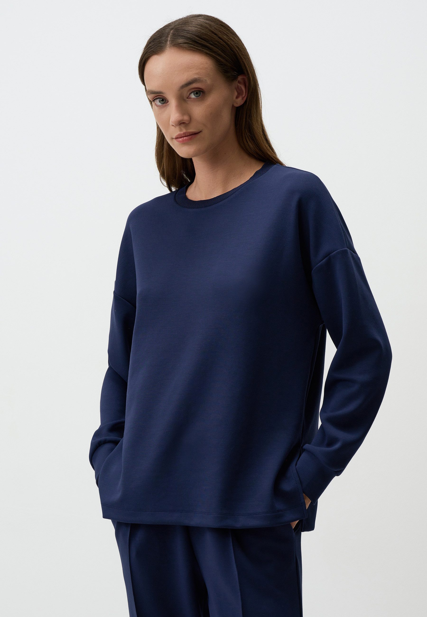 Sweatshirt Rundhalsausschnitt Langärmlig Oversized Sweatshirt