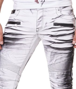 KINGZ Slim-fit-Jeans im Batik-Look