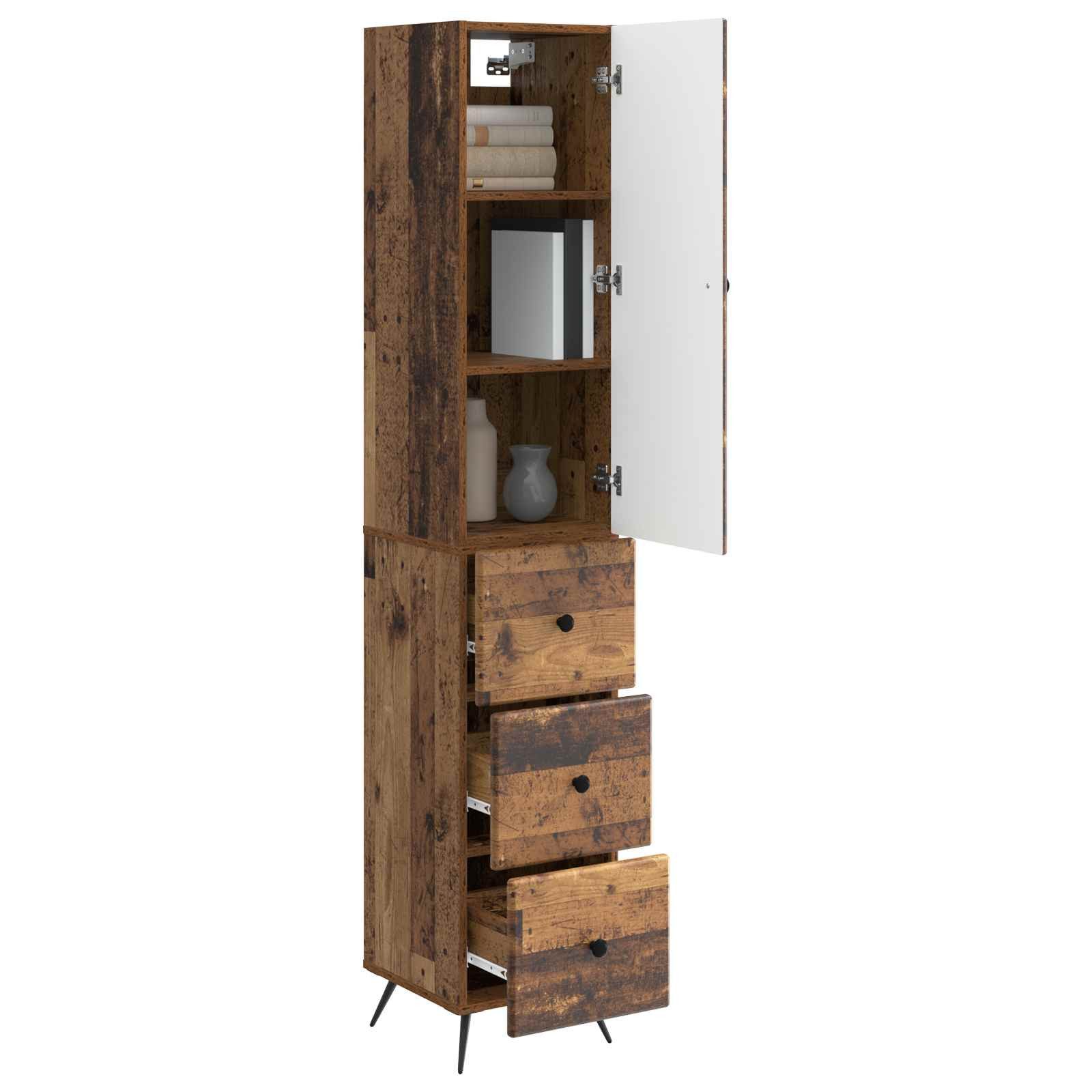 vidaXL Schranksystem Schrankset 2 stk. 34,5 x 34,5 x 90 cm Holzwerkstoff Altholz (2-St)