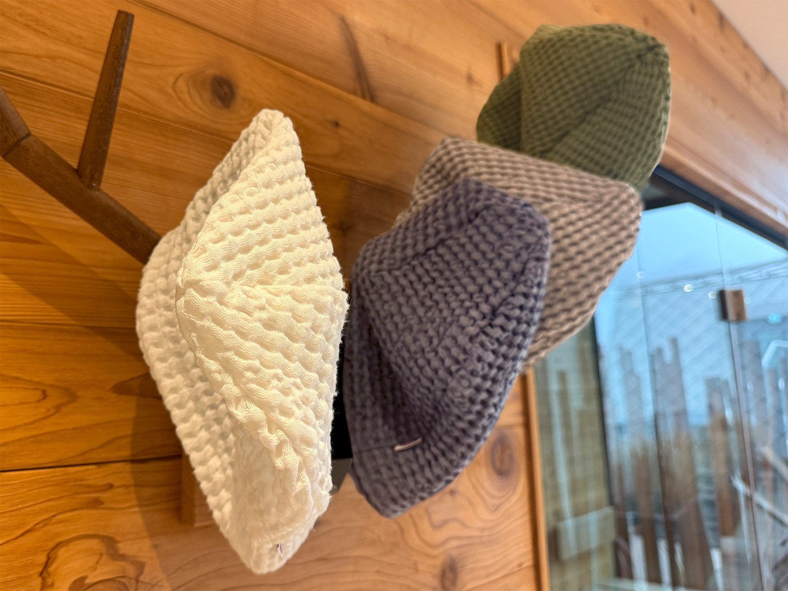 beties Beanie PUR.NATURE (1-St., 1 Stück Saunabeanie) Saunamütze Saunahut aus Baumwoll-/LeinenmixWaffelpique One-Size – Bild 5 von 5