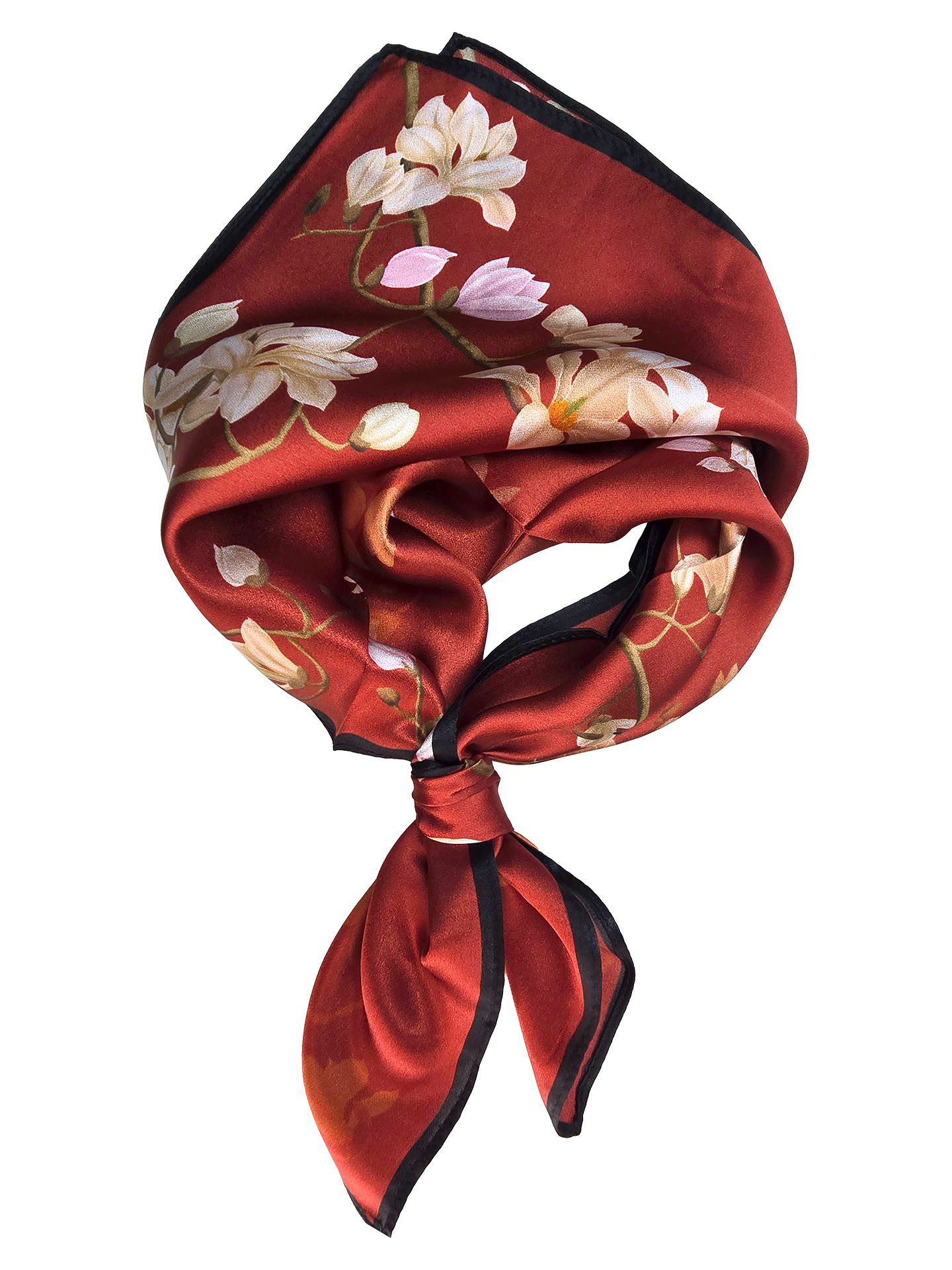 Moschen-Bayern Halstuch Halstuch Damen Nickituch Seidentuch Seidenhalstuch Rot Magnolien