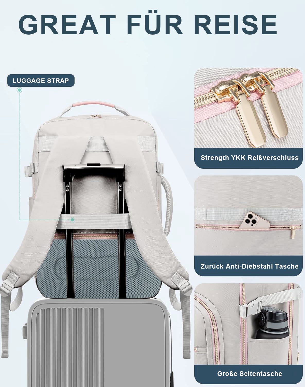 REDOM Reiserucksack 40L Handgepäck Laptoptasche mit günstig online kaufen