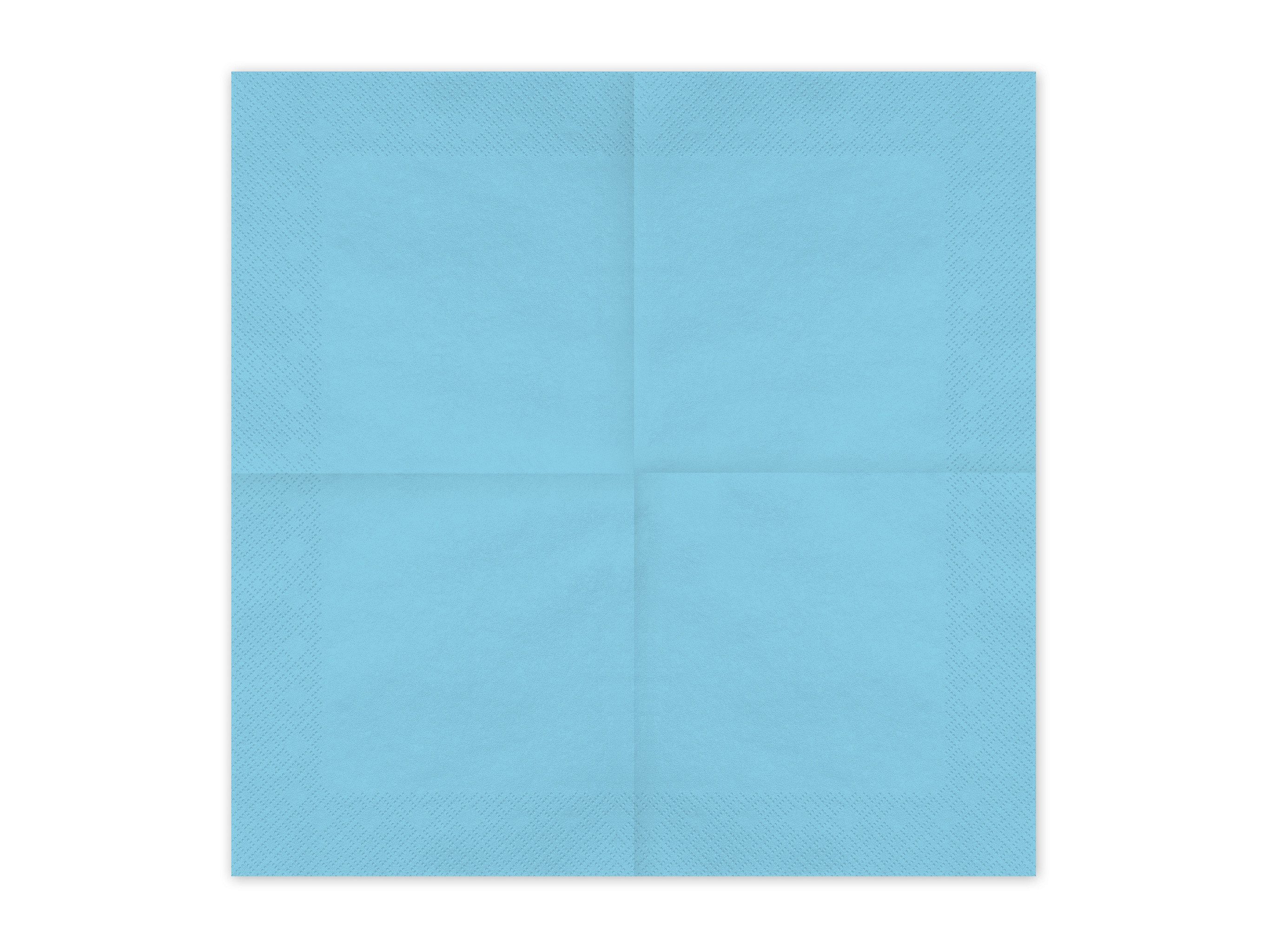 partydeco Papierserviette, Servietten Papier 33x33cm 2-lagig 20 Stück Hellblau
