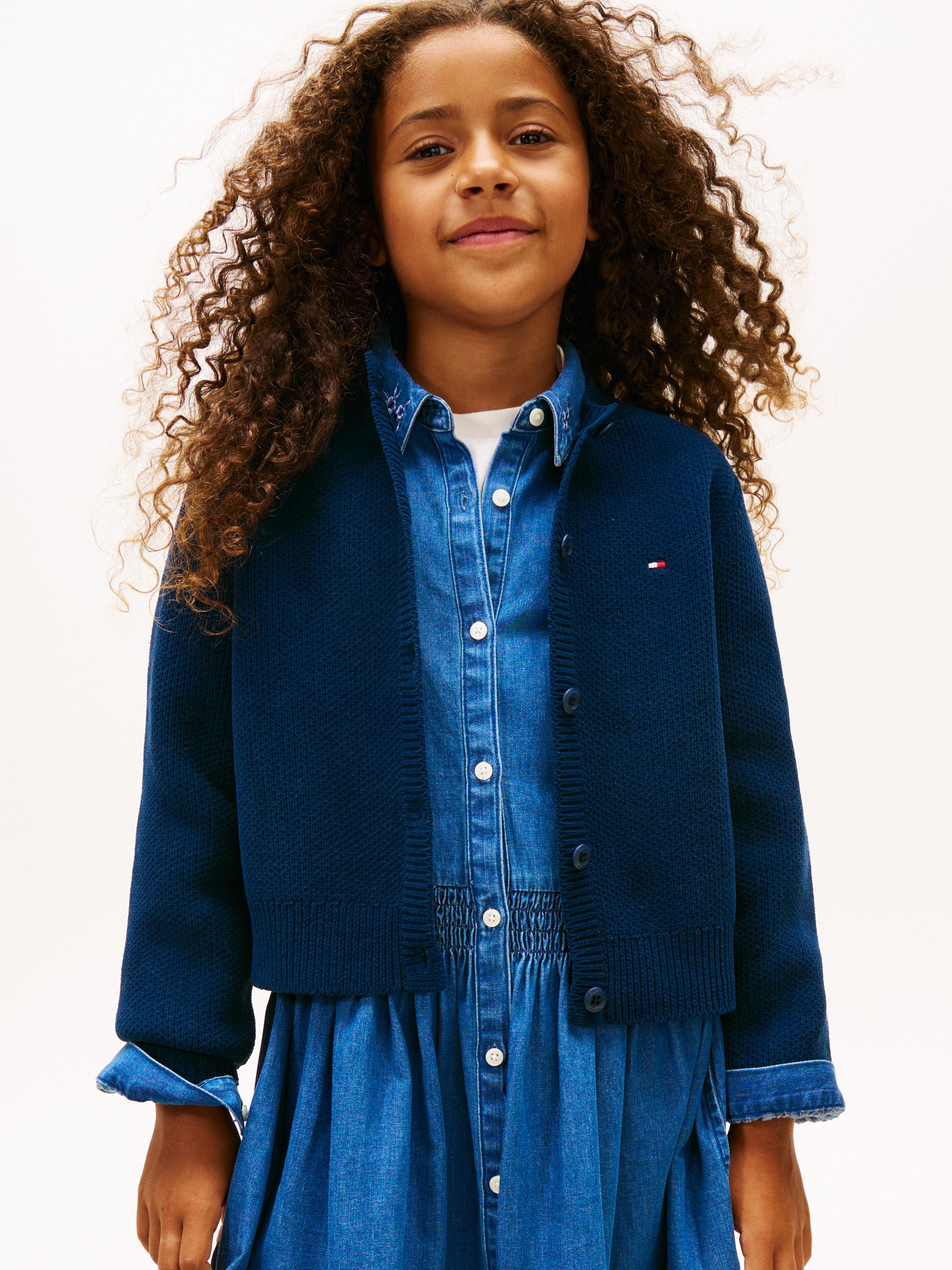 Tommy Hilfiger Strickjacke CHENILLE CARDIGAN Regular fit, für Kinder bis 16 Jahre