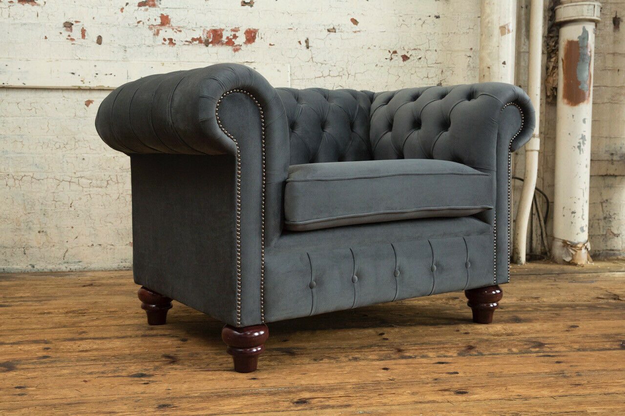 Xlmoebel Chesterfield-Sessel Luxuriöser Textil-Sessel im klassischen Chesterfield-Design (Sessel), Hergestellt in Europa