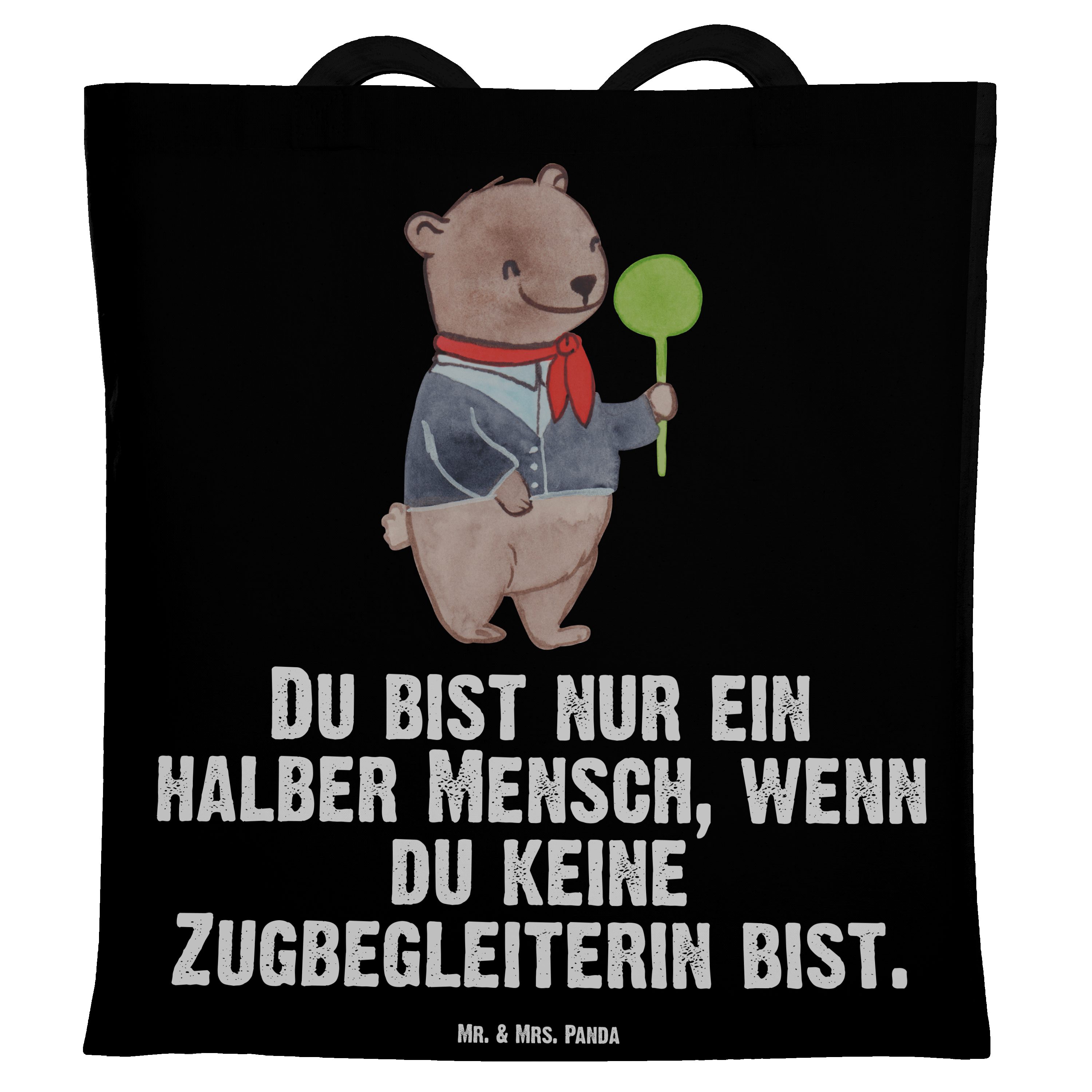 Firma, (1-tlg) Mr. Schwarz Panda mit - Beutel Tragetasche Herz Mrs. - Geschenk, Abschied, Zugbegleiterin &