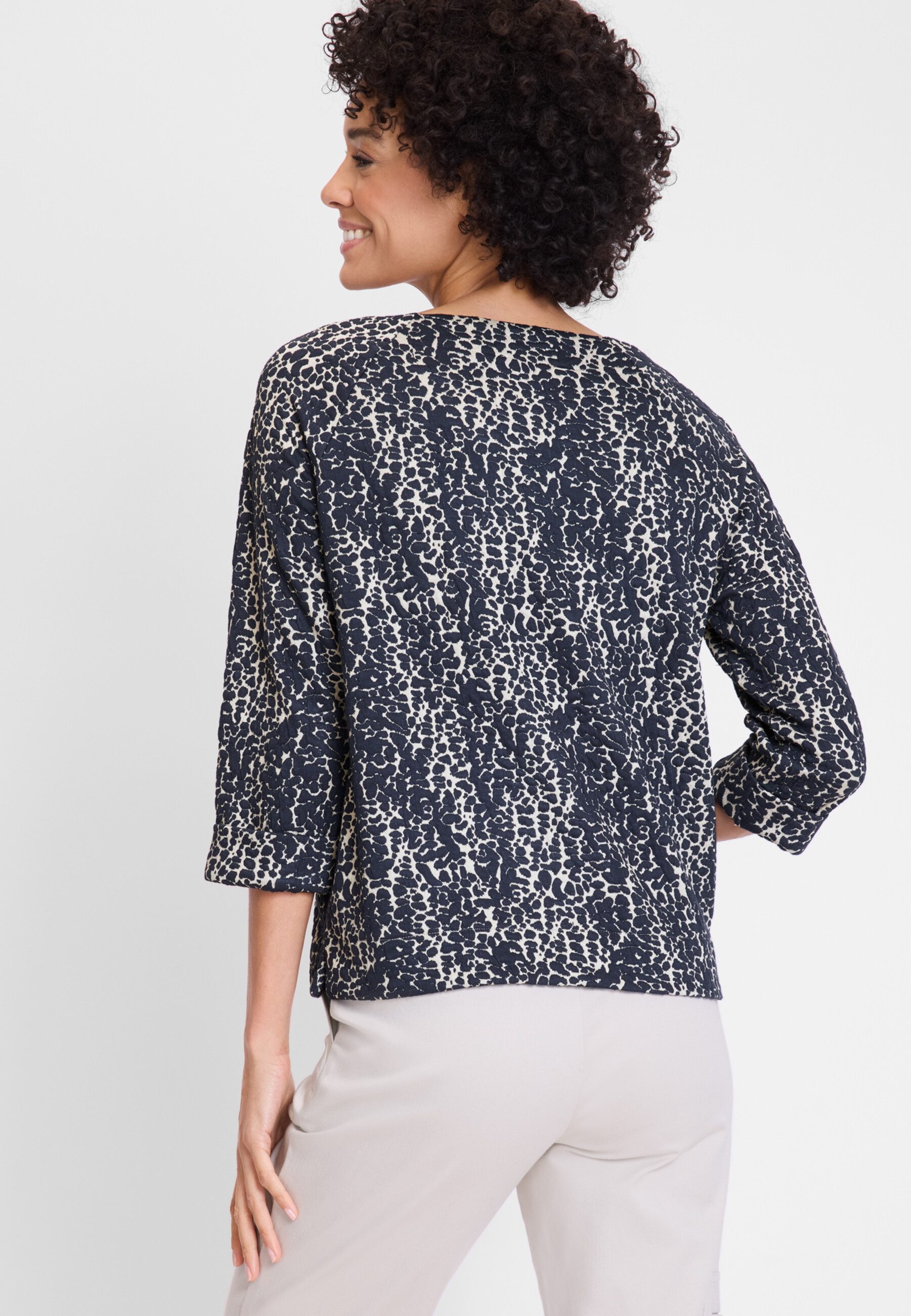 Olsen Sweatshirt Sweatshirt mit Jacquardmuster