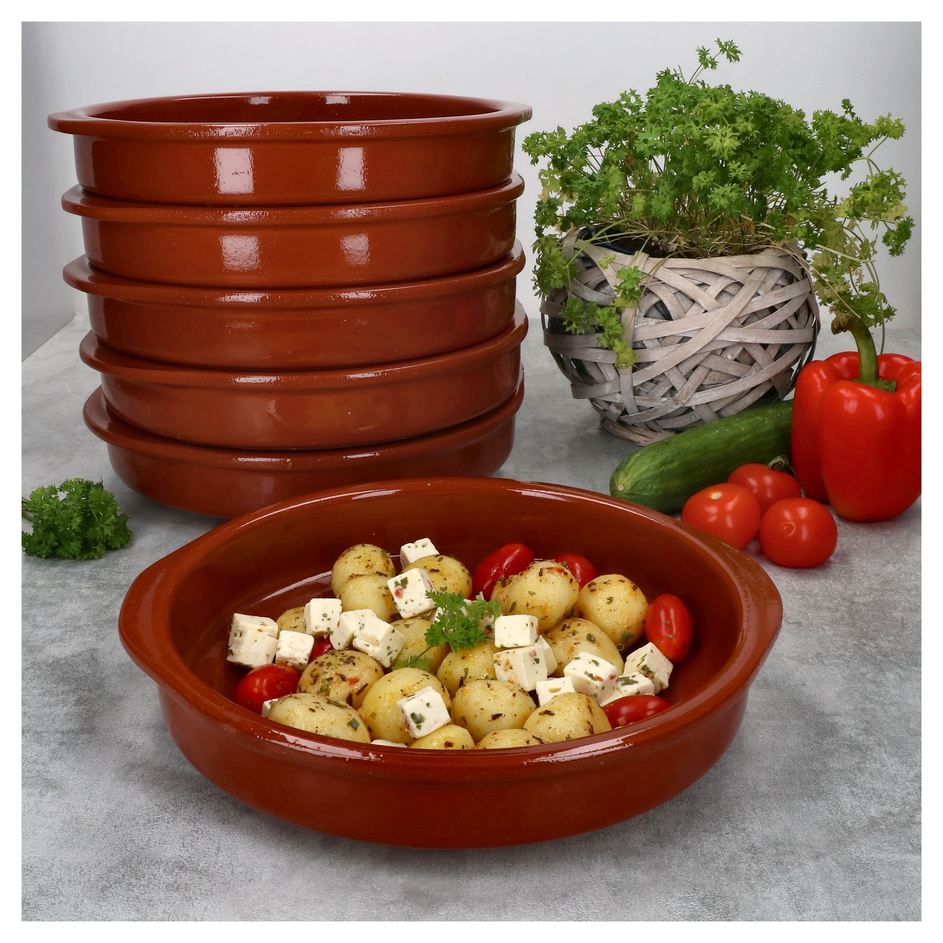 MamboCat Tapas-Schale 6er Set Cazuela Bernd XL Ø 24cm Tonschalen mit Griffen, Ton – Bild 5 von 5