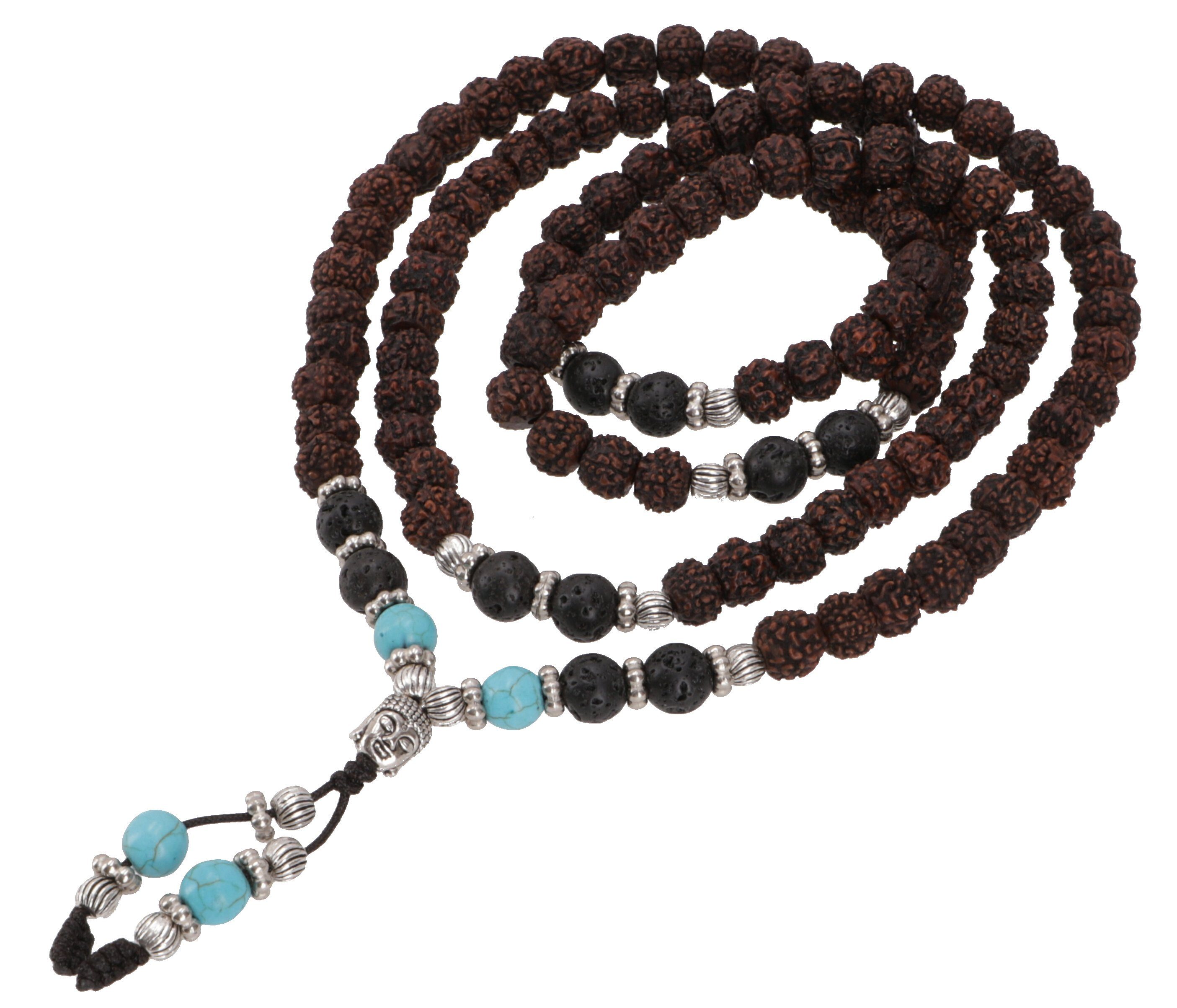 Perlenkette Japa Mala, tibetische Rudraksha Gebetskette,..