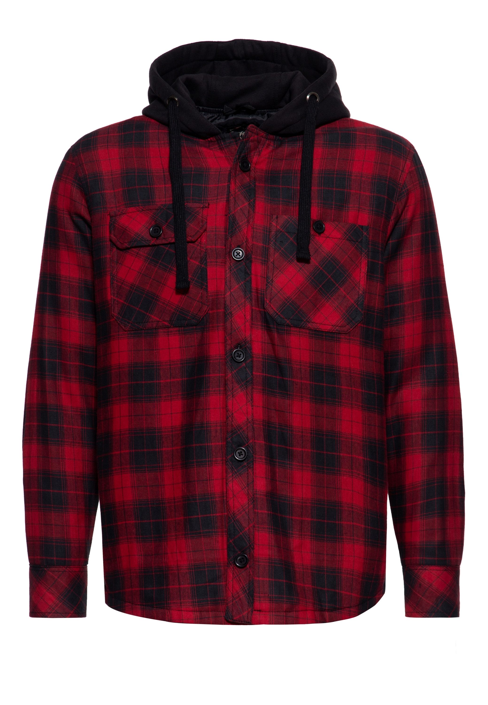 KingKerosin Langarmhemd mit fester Kapuze günstig online kaufen