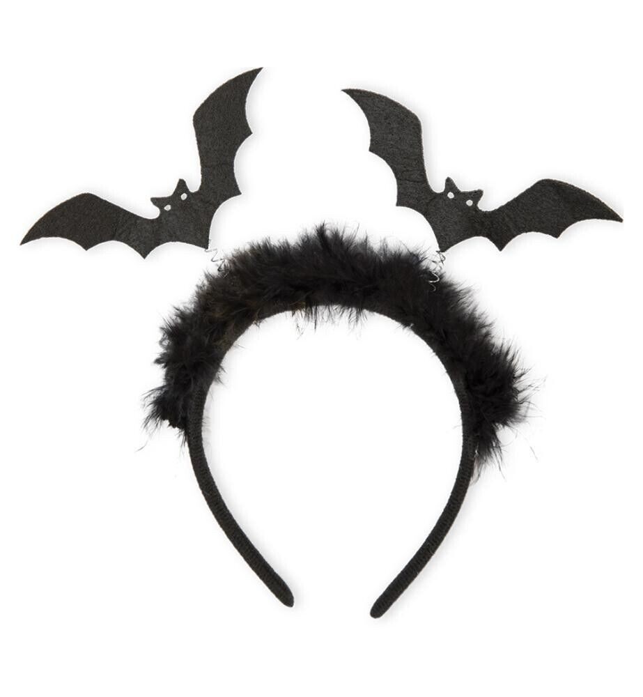 Fries Haarreif Haarreif Fledermaus mit Plüsch Schwarz Halloween Karneval Cosplay, Mit Fledermäusen