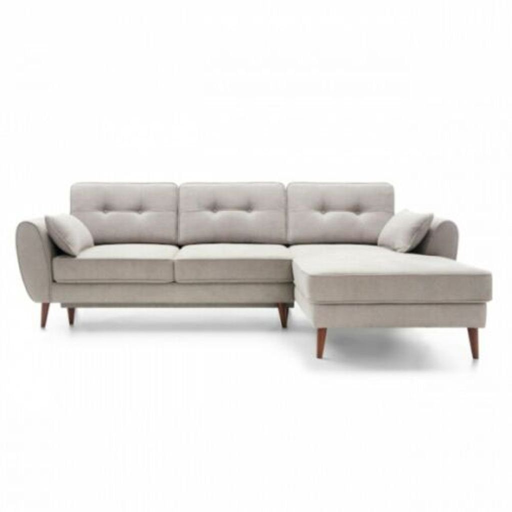 JVmoebel Ecksofa, Textl Polster Stoff Ecksofa Sofa Wohnzimmer Design Couch Schlafsofa Grau