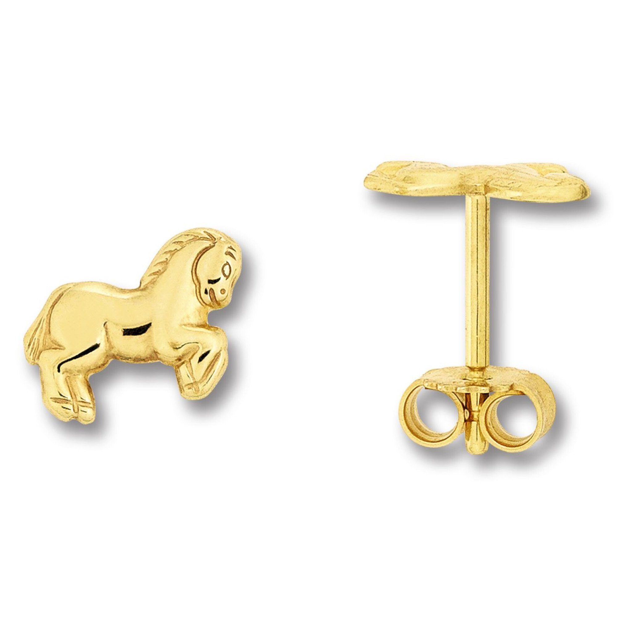 Gelbgold, Schmuck Pferd aus ELEMENT Ohrstecker Pferd Paar Gold Damen 333 Ohrringe Ohrstecker ONE