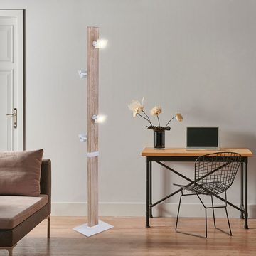 etc-shop LED Stehlampe, LED-Leuchtmittel fest verbaut, Kaltweiß, Warmweiß, Neutralweiß, Tageslichtweiß, Stehlampen aus Holz Stehlampe Landhaus