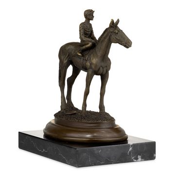 Moritz Metallschild Jockey Reiter Pferd, Bronzefiguren Bronze Skulptur Figur Kunstwerk Dekoration Statue Gartenfigur Dekofigur