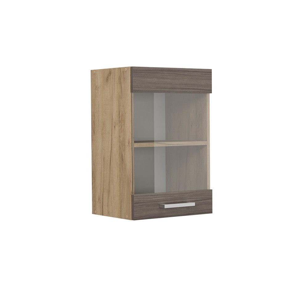 Vicco Glashängeschrank R-Line, Edelgrau/Goldkraft Eiche, 40 günstig online kaufen