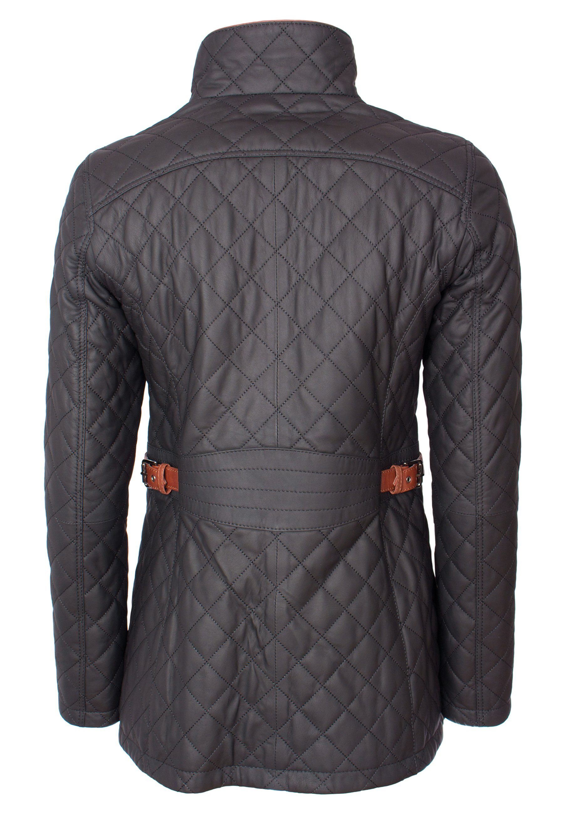 Lolus Lederjacke Juna Lange und elegante Damen Lederjacke mit feiner Steppung