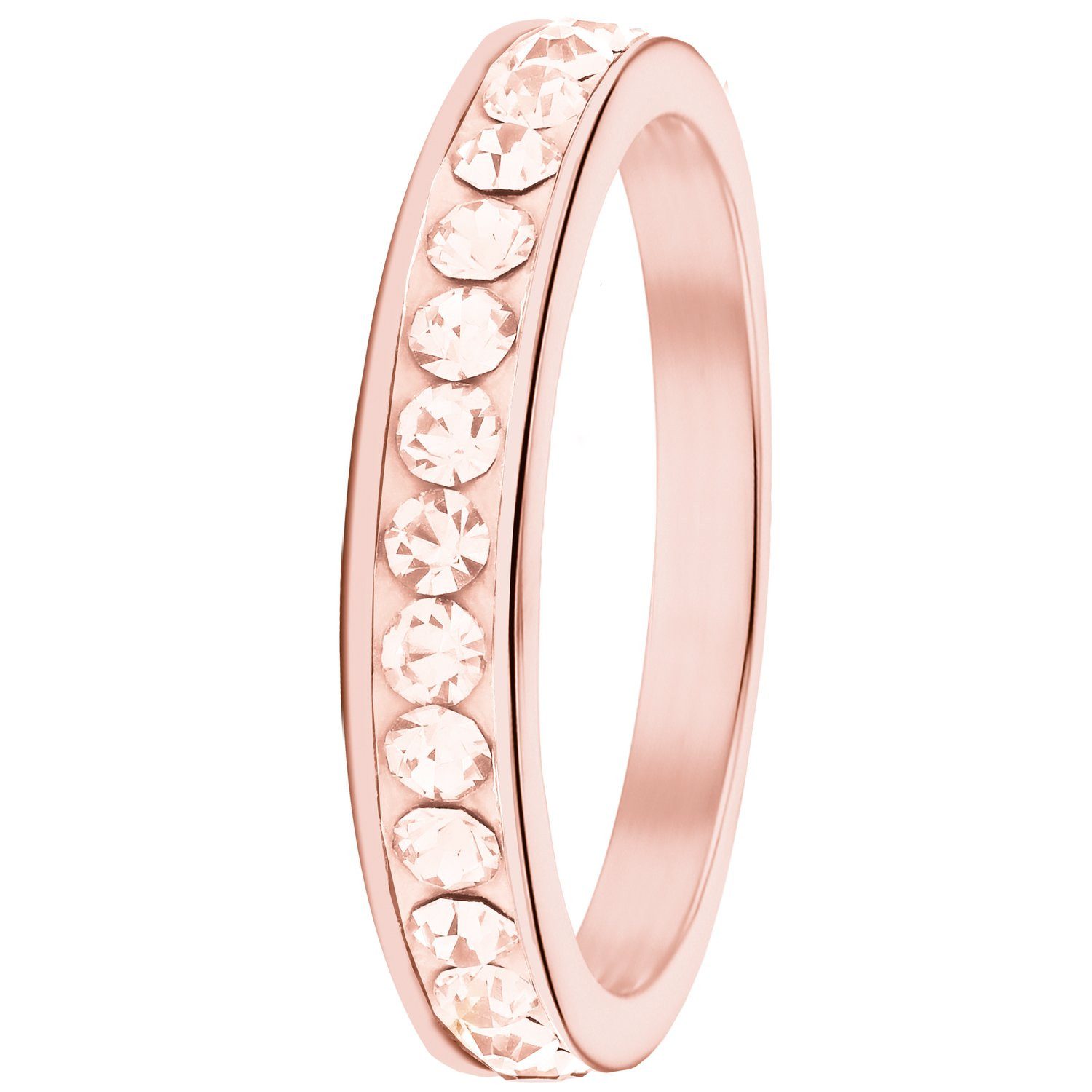 LUCARDI Fingerring Ring - Stahl - Rose - Kristall - Kinder